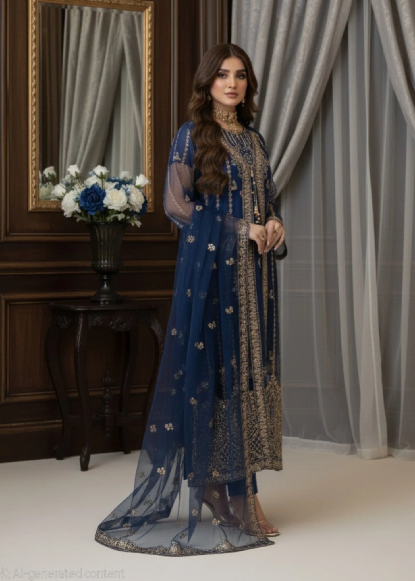 Teal Elegance - 4pc Net
