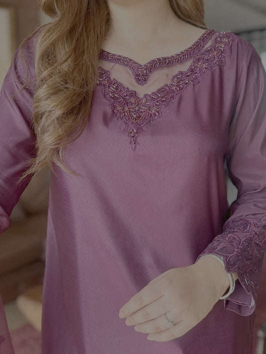 Plum Farshi Shalwar Set