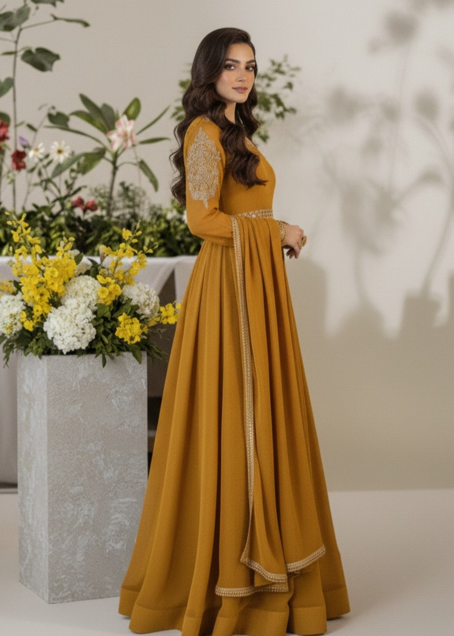 Mustard Bliss | 3pcs Chiffon Maxi