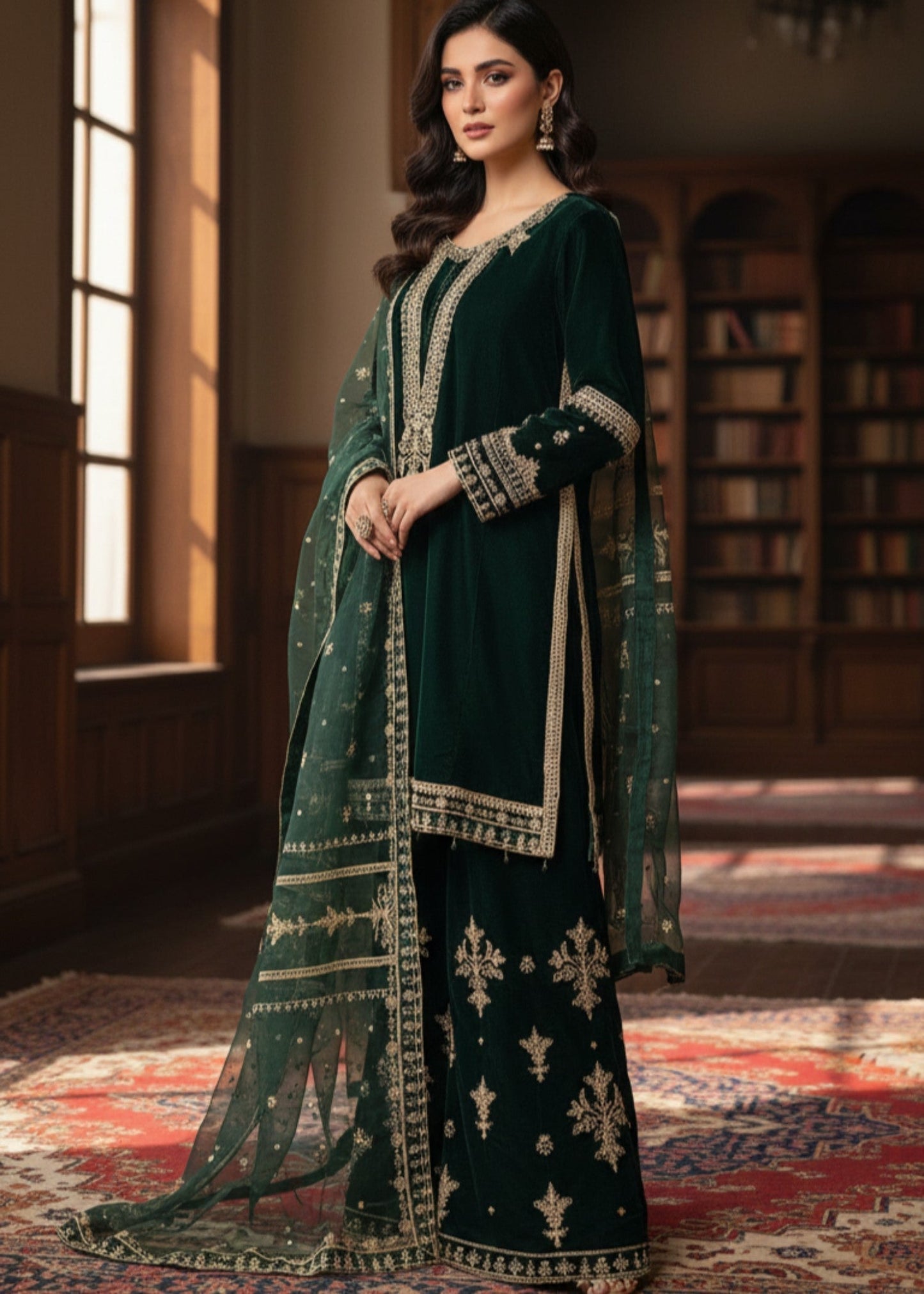 Dark Green Regalia | 3pcs Velvet