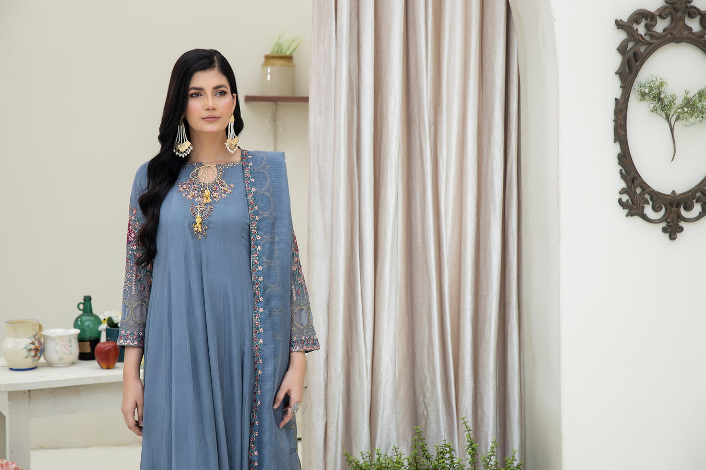 The Rose Radiance Grey - 3pc Chiffon