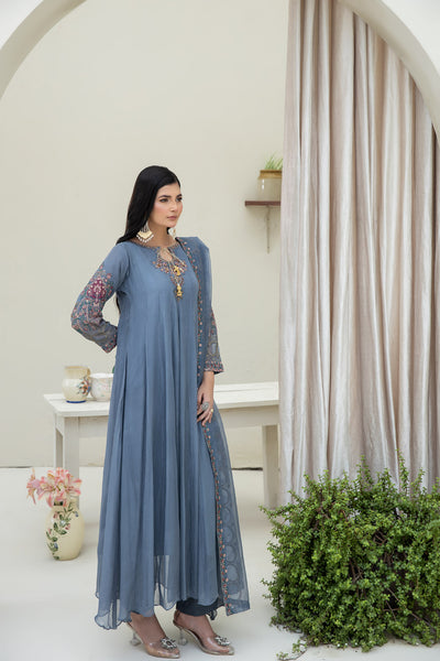 The Rose Radiance Grey - 3pc Chiffon