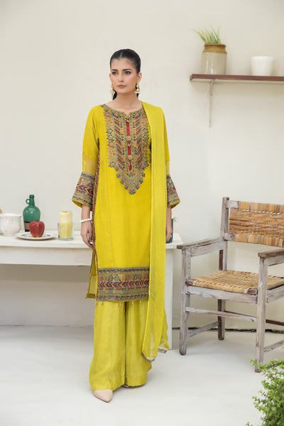 Charmish Yellow - 3pc Chiffon