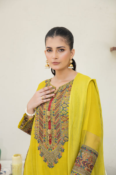 Charmish Yellow - 3pc Chiffon