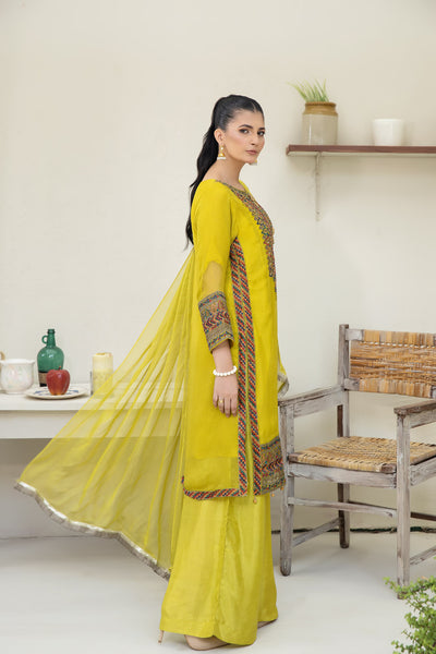 Charmish Yellow - 3pc Chiffon