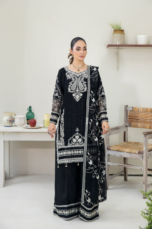 Pearl Elegance Black - 3pc Chiffon