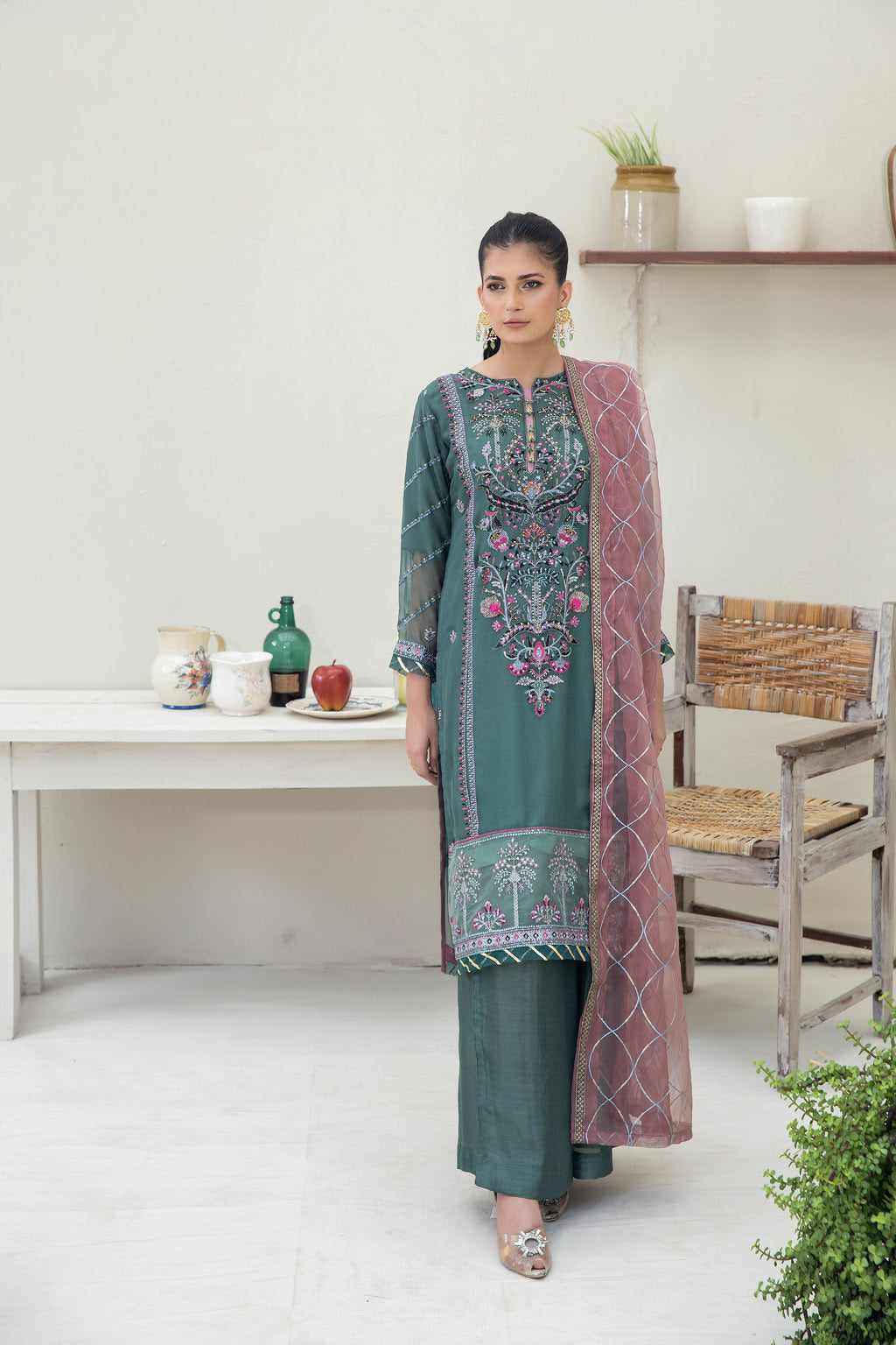 Royal Green - 3pc Chiffon