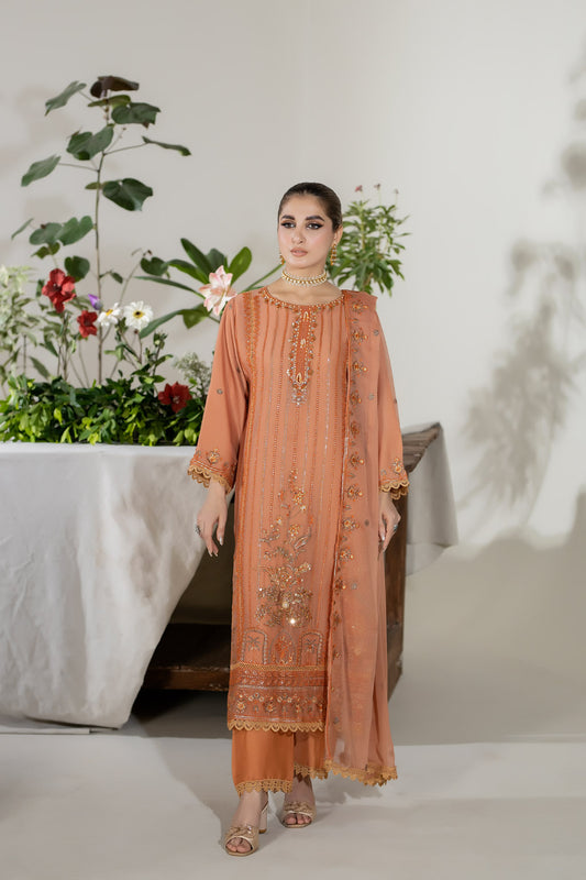 PEACH GLORY - 3PC CHIFFON