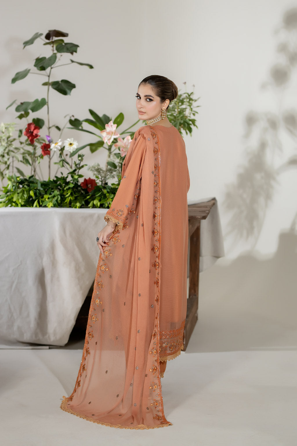 PEACH GLORY - 3PC CHIFFON