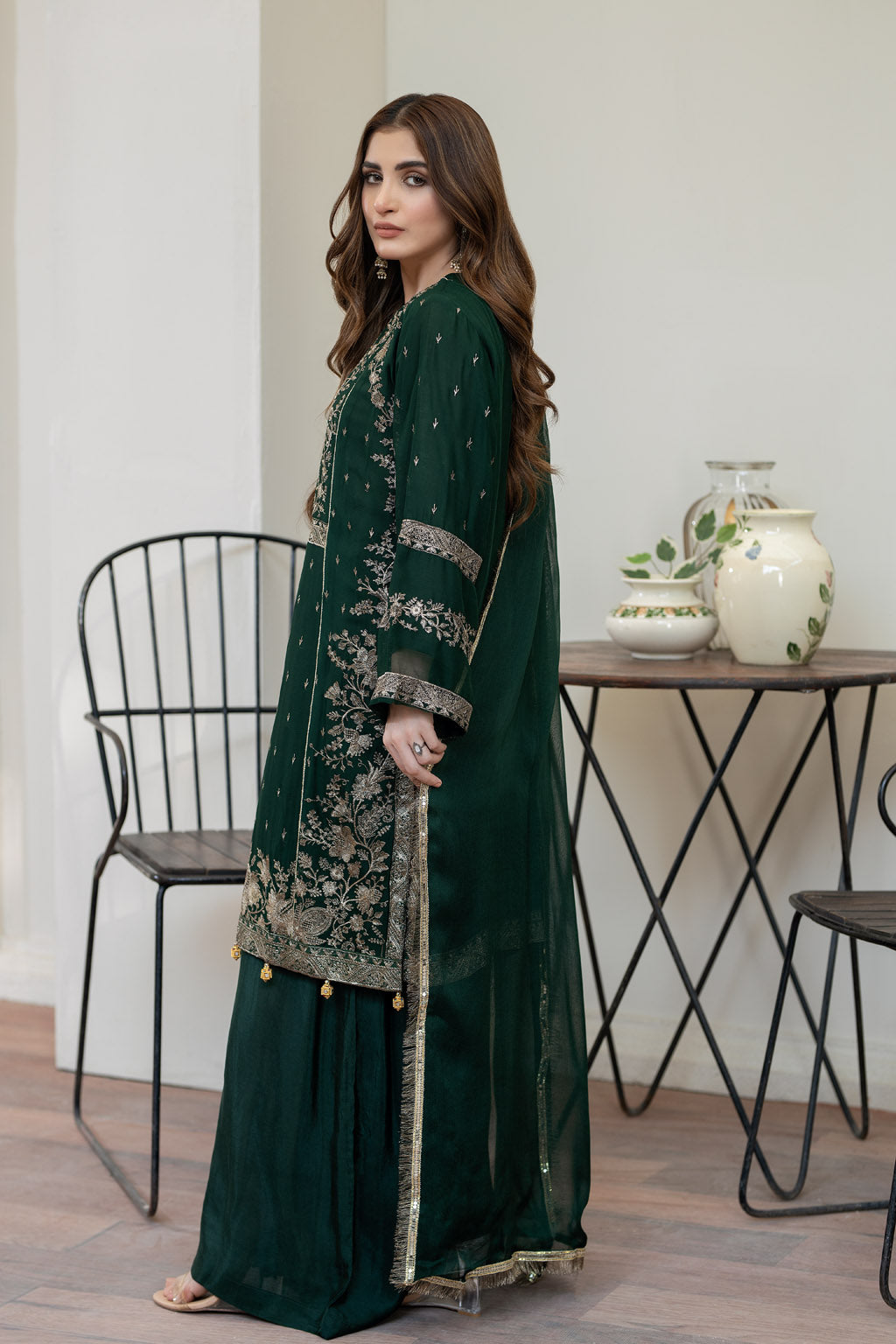 Goldish Green - 3PC CHIFFON