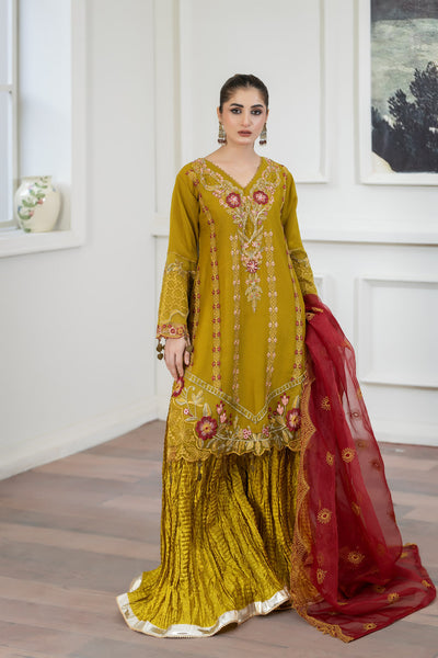 Floral Mehndi - 3PC CHIFFON