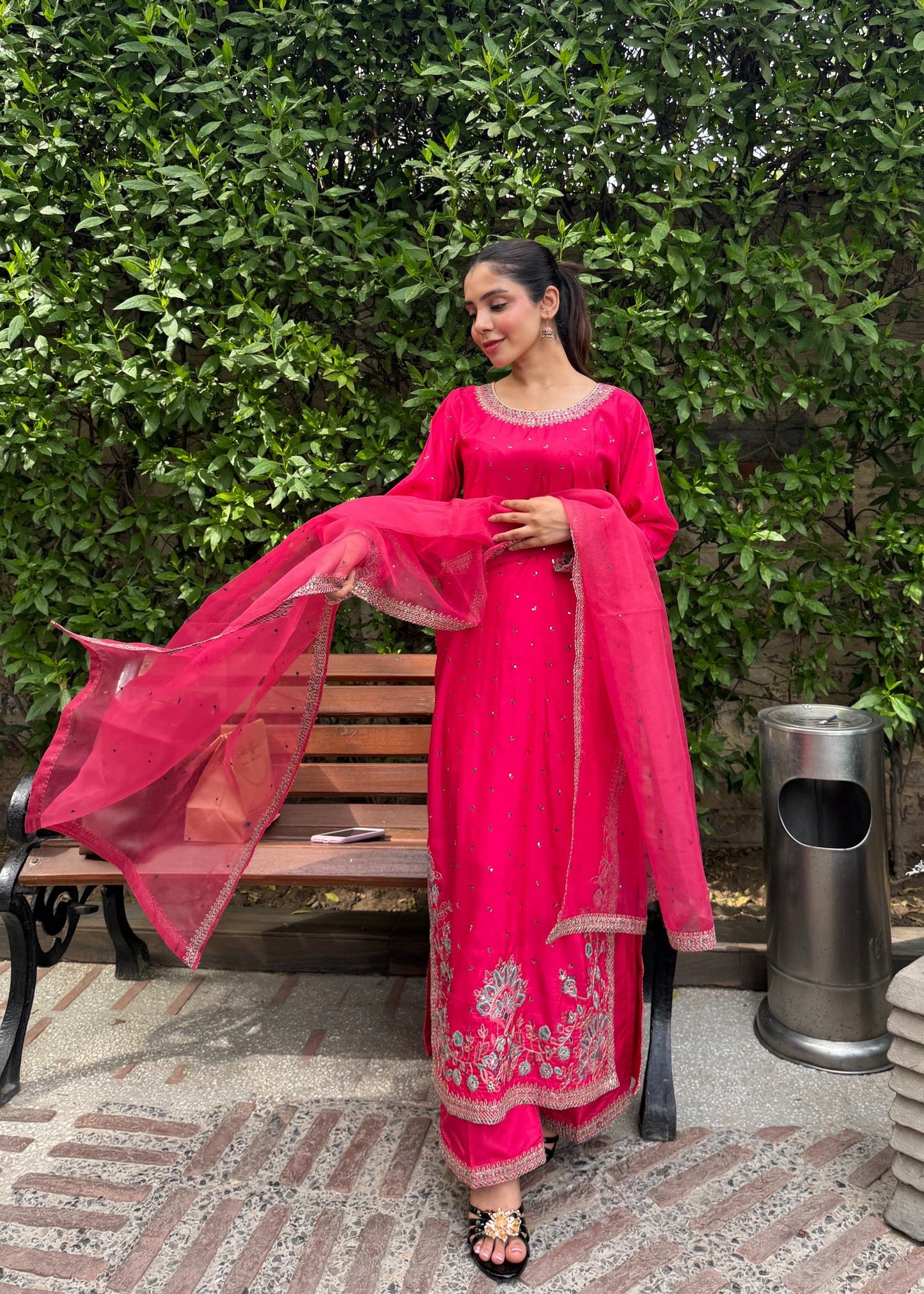 Pretty Pink Affair - 3pcs Silk Kurta Set