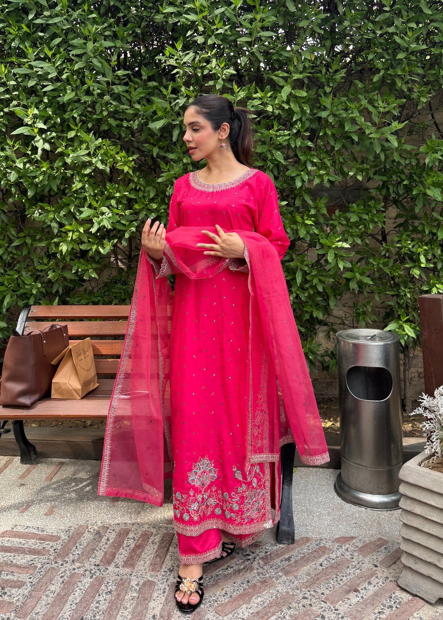 Pretty Pink Affair - 3pcs Silk Kurta Set