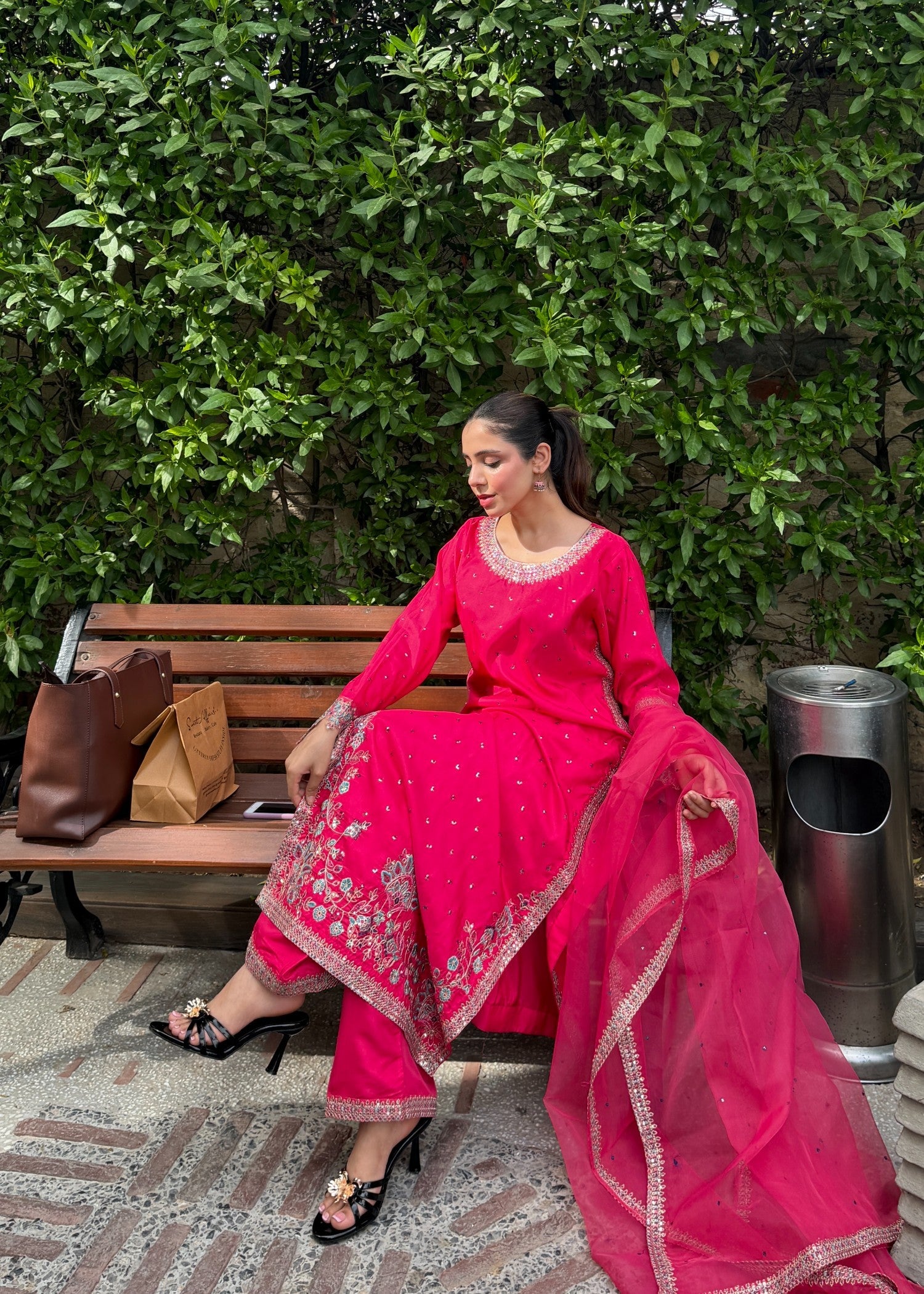 Pretty Pink Affair - 3pcs Silk Kurta Set