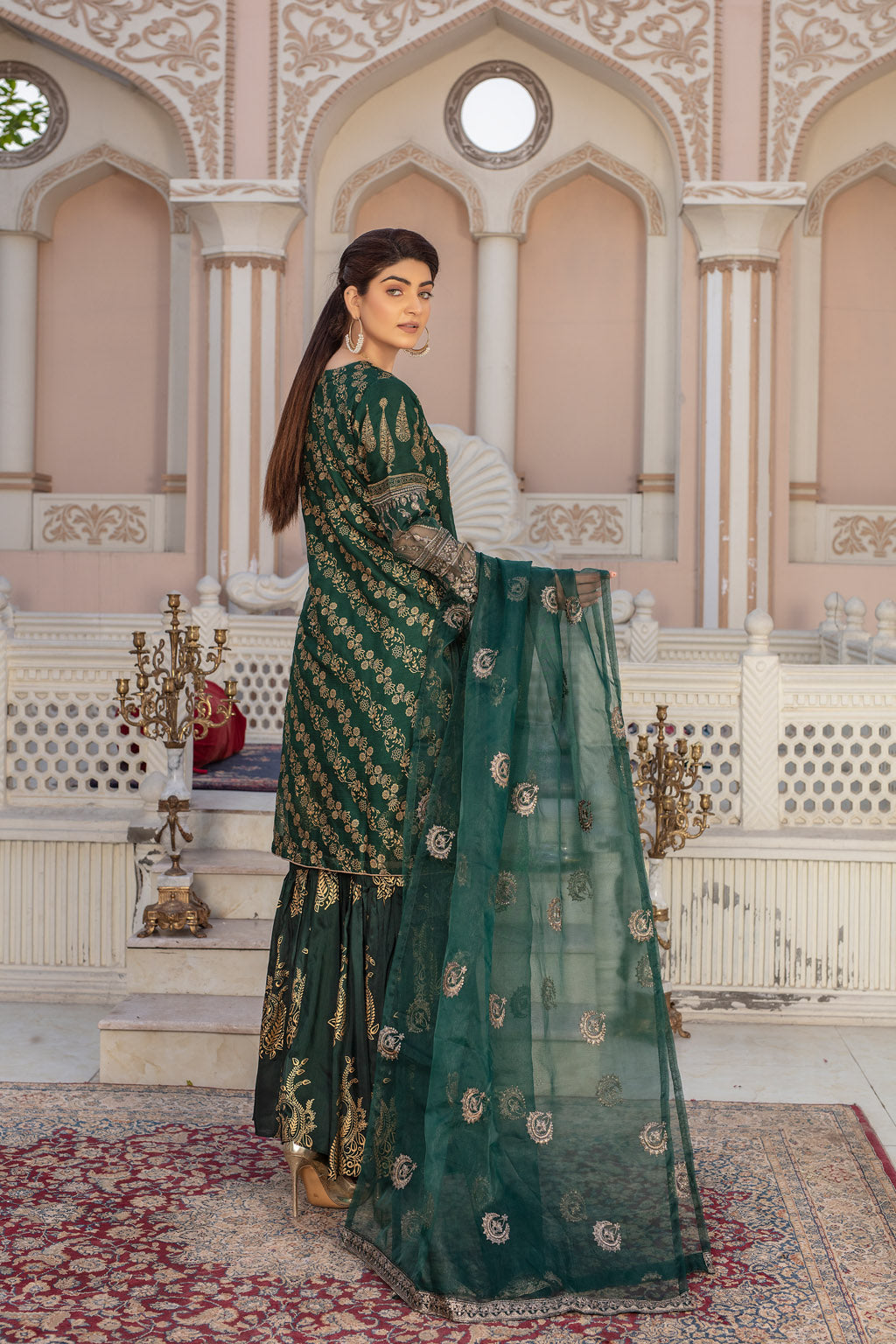 ETHEREAL CHARM GRN - 3PC CHIFFON