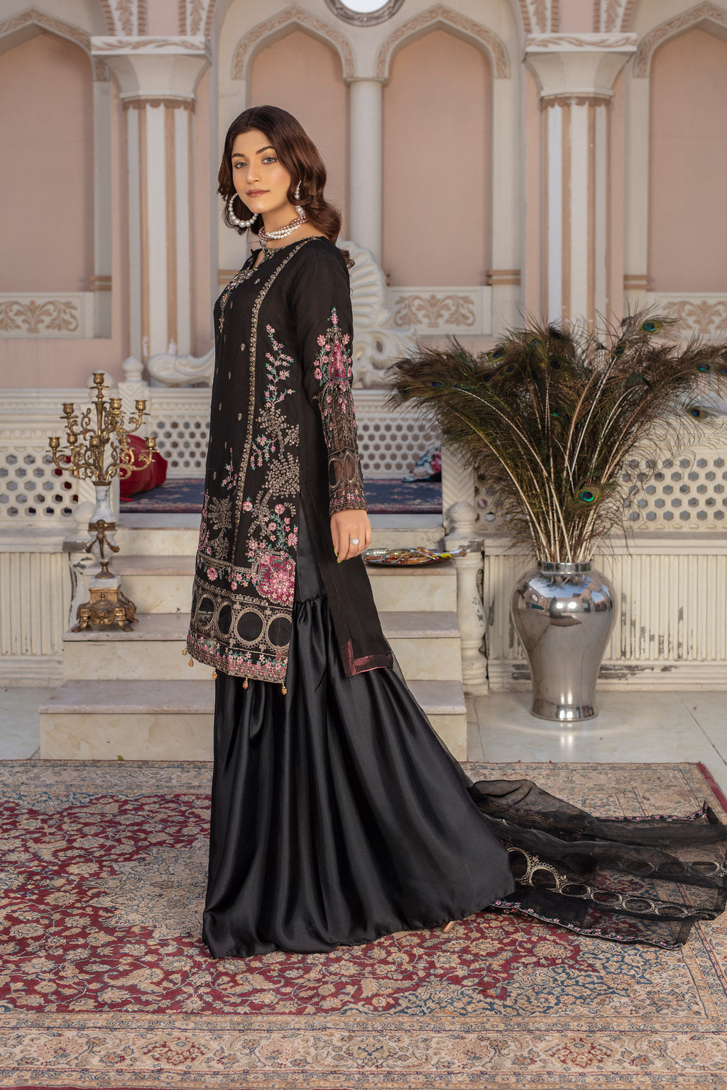 GRACEFUL BLACK - 3PC CHIFFON