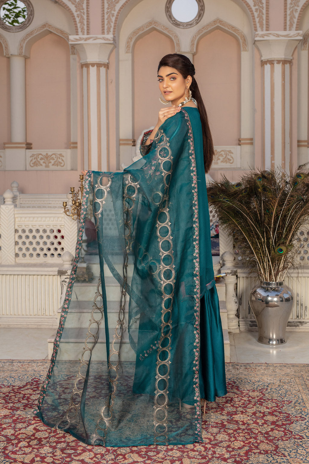 GRACEFUL TEAL - 3PC CHIFFON