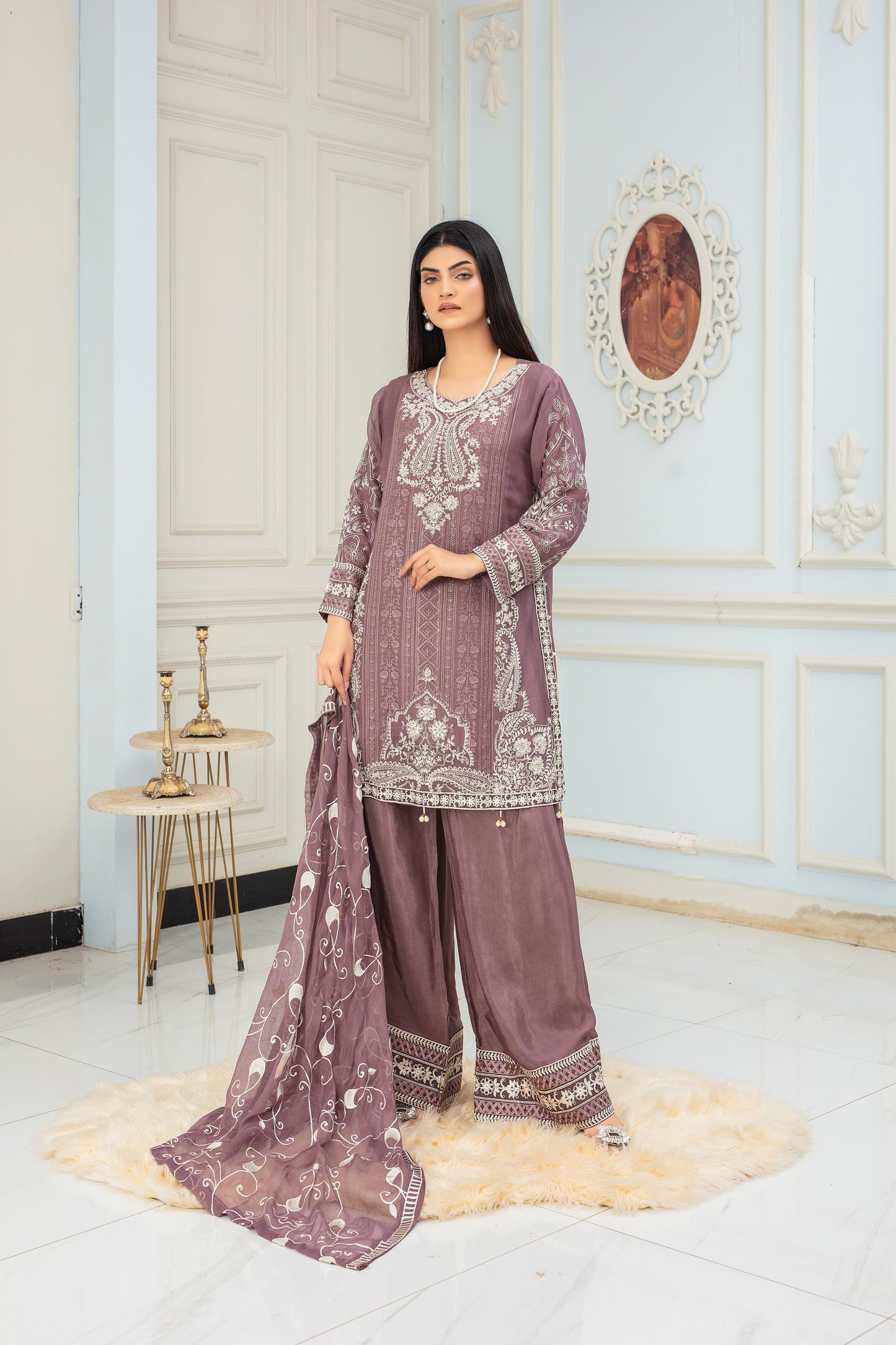 Mauve Whispers - 3 piece Chiffon