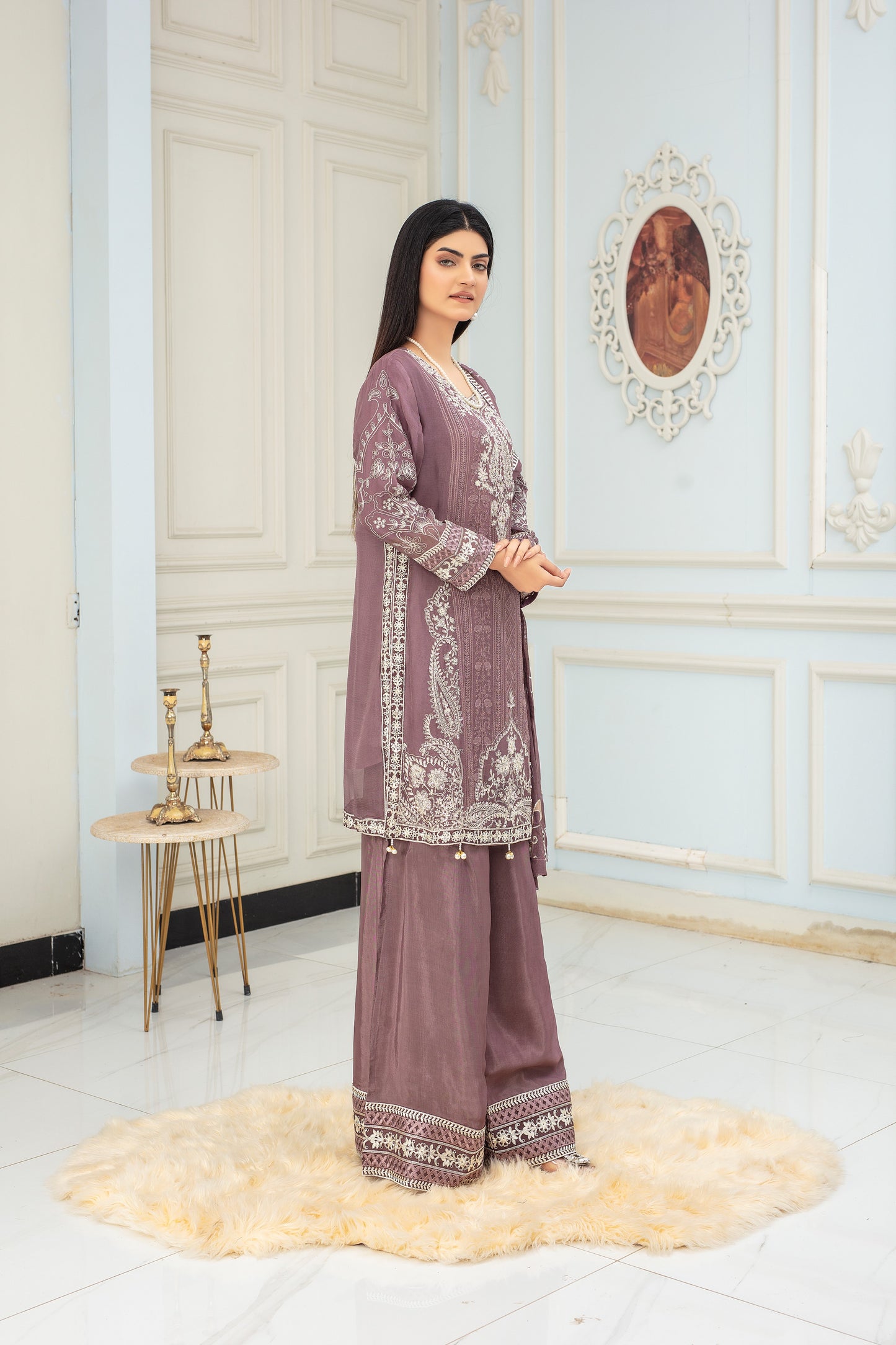 Mauve Whispers - 3 piece Chiffon