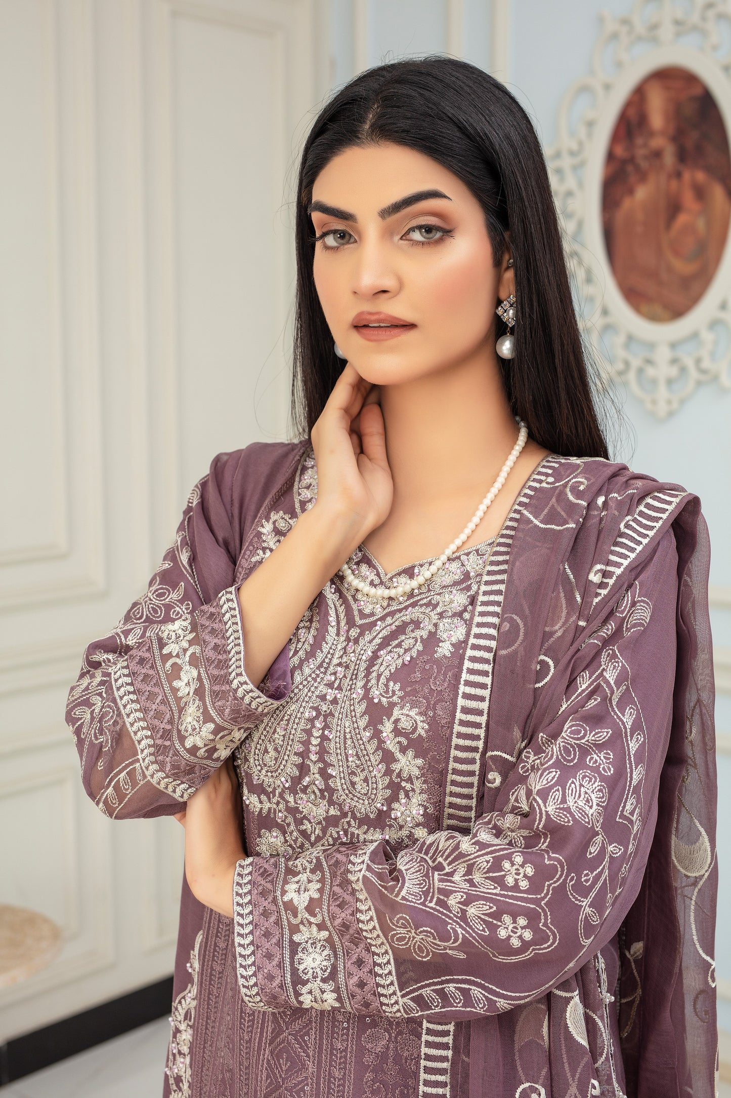 Mauve Whispers - 3 piece Chiffon