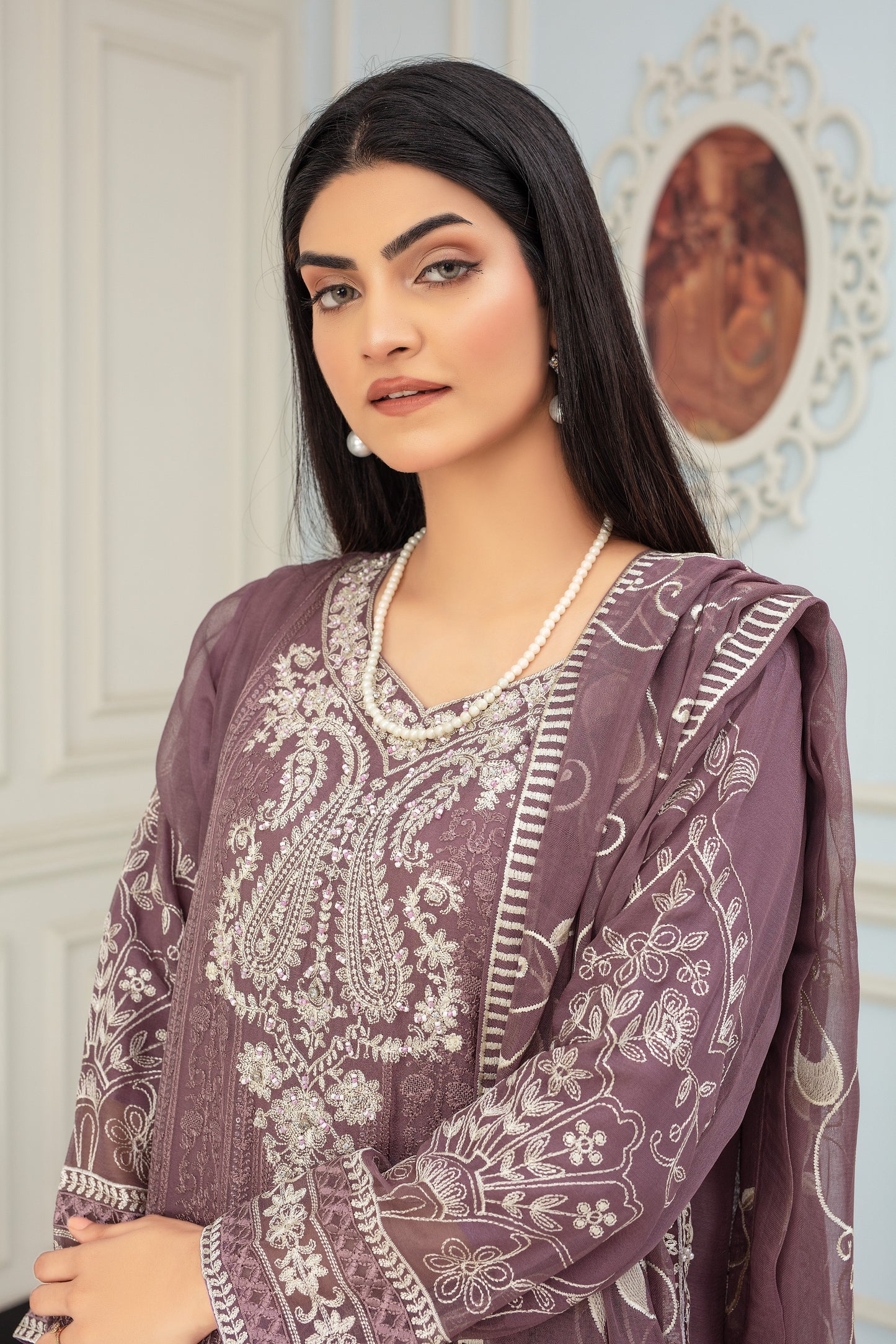 Mauve Whispers - 3 piece Chiffon