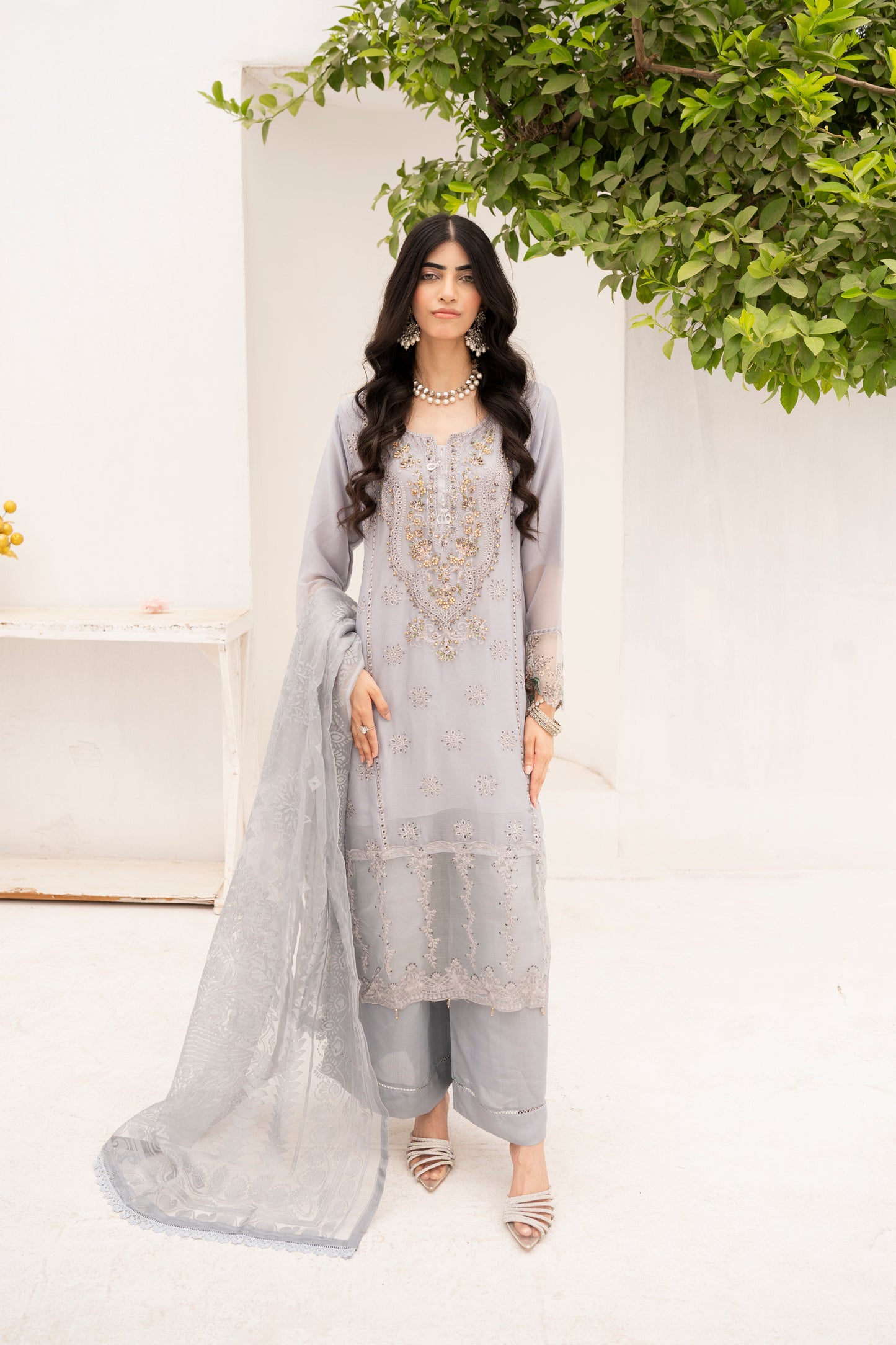 Grey Glamor | 3 Pieces Chiffon