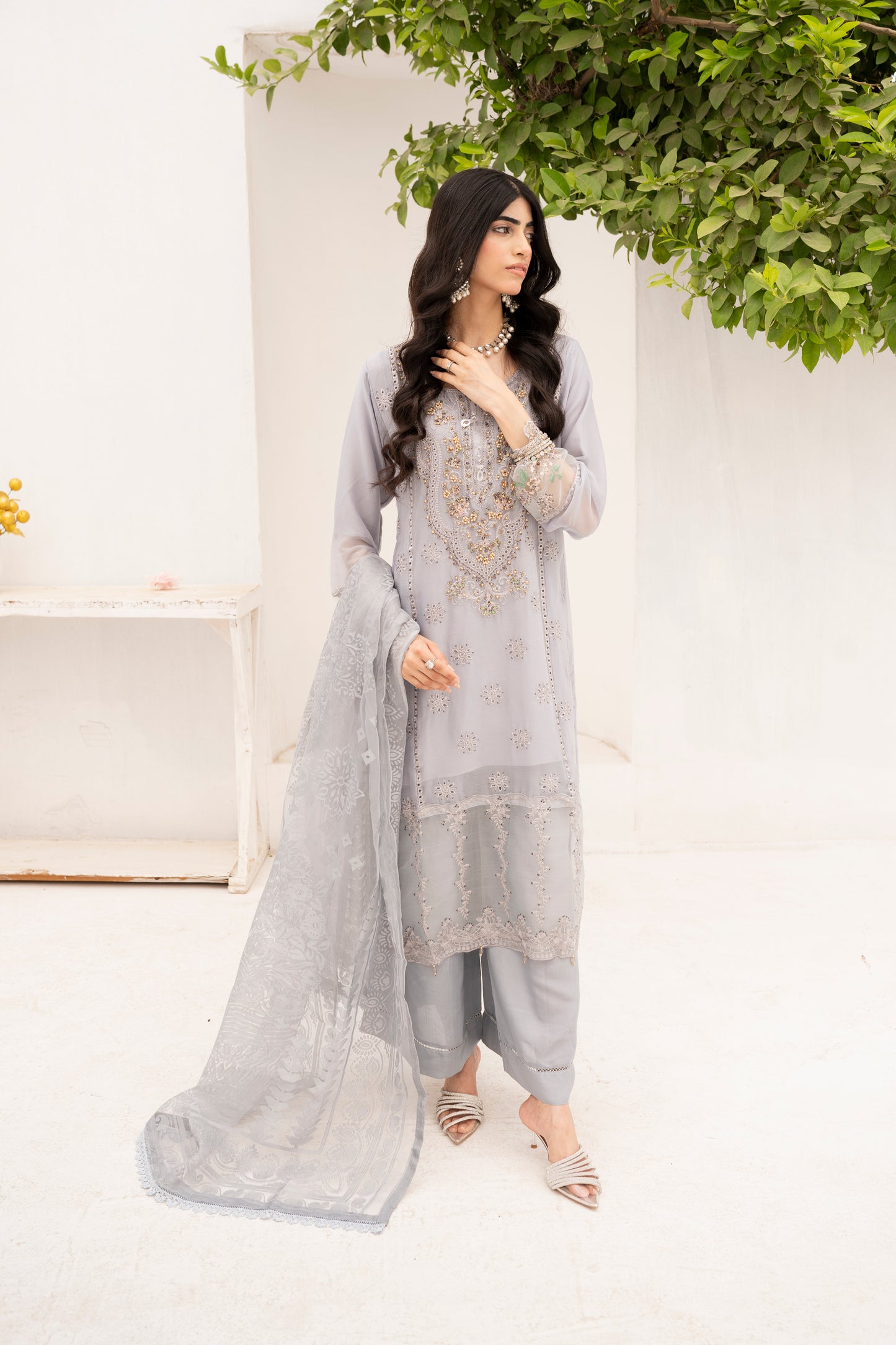 Grey Glamor | 3 Pieces Chiffon