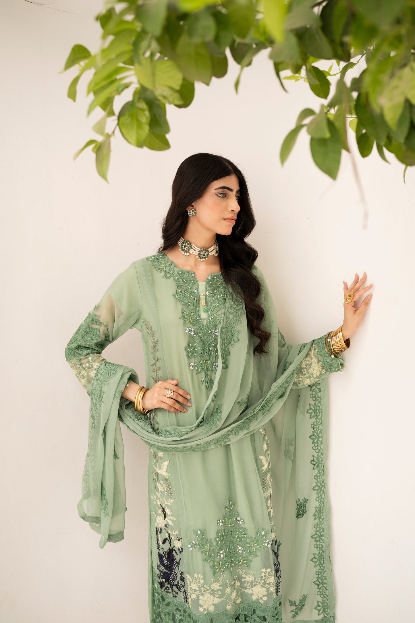 Green Glory | 3 Pieces Chiffon