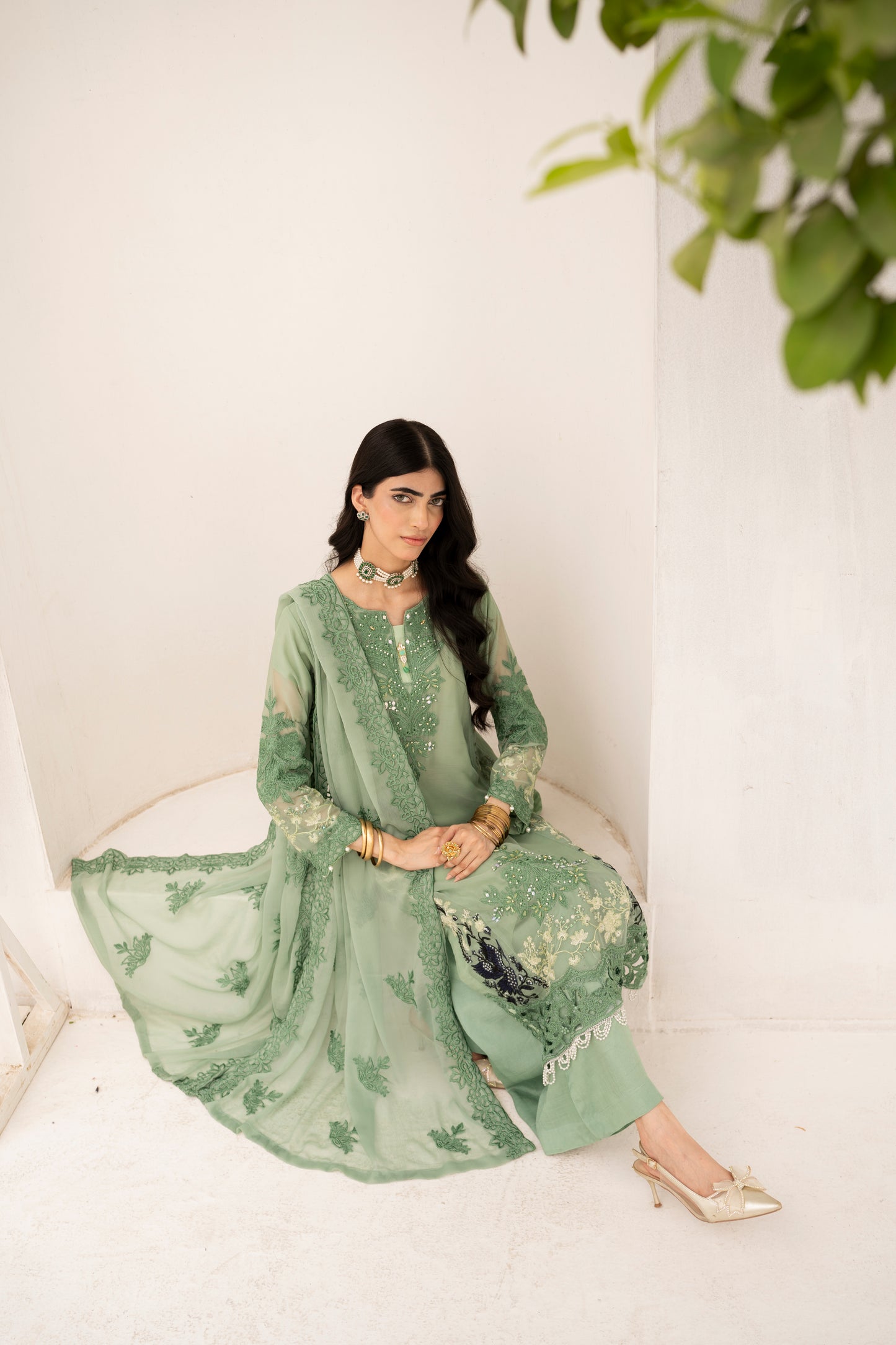 Green Glory | 3 Pieces Chiffon
