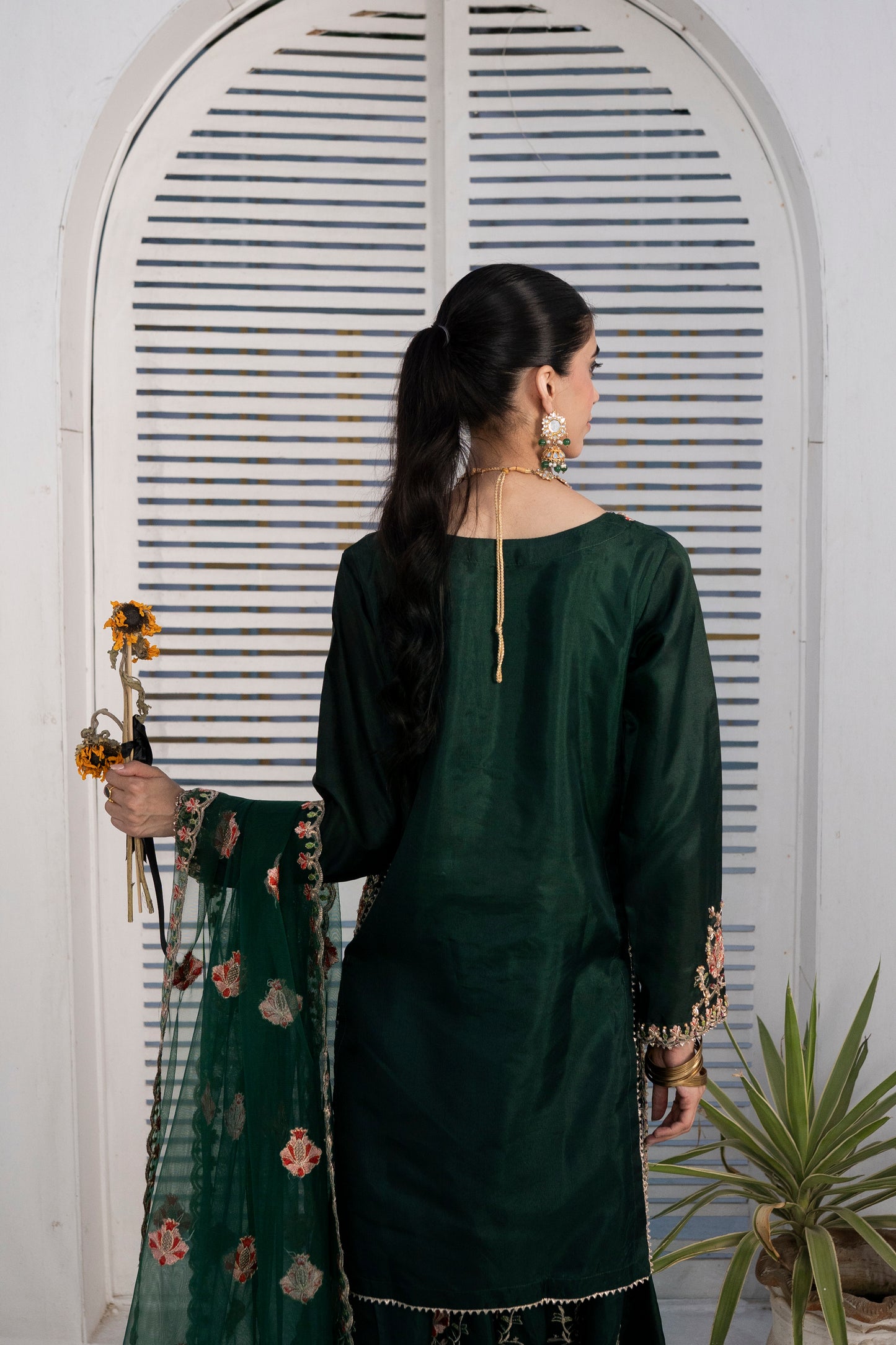 Farshi Luxe Green | 3 Pieces Silk