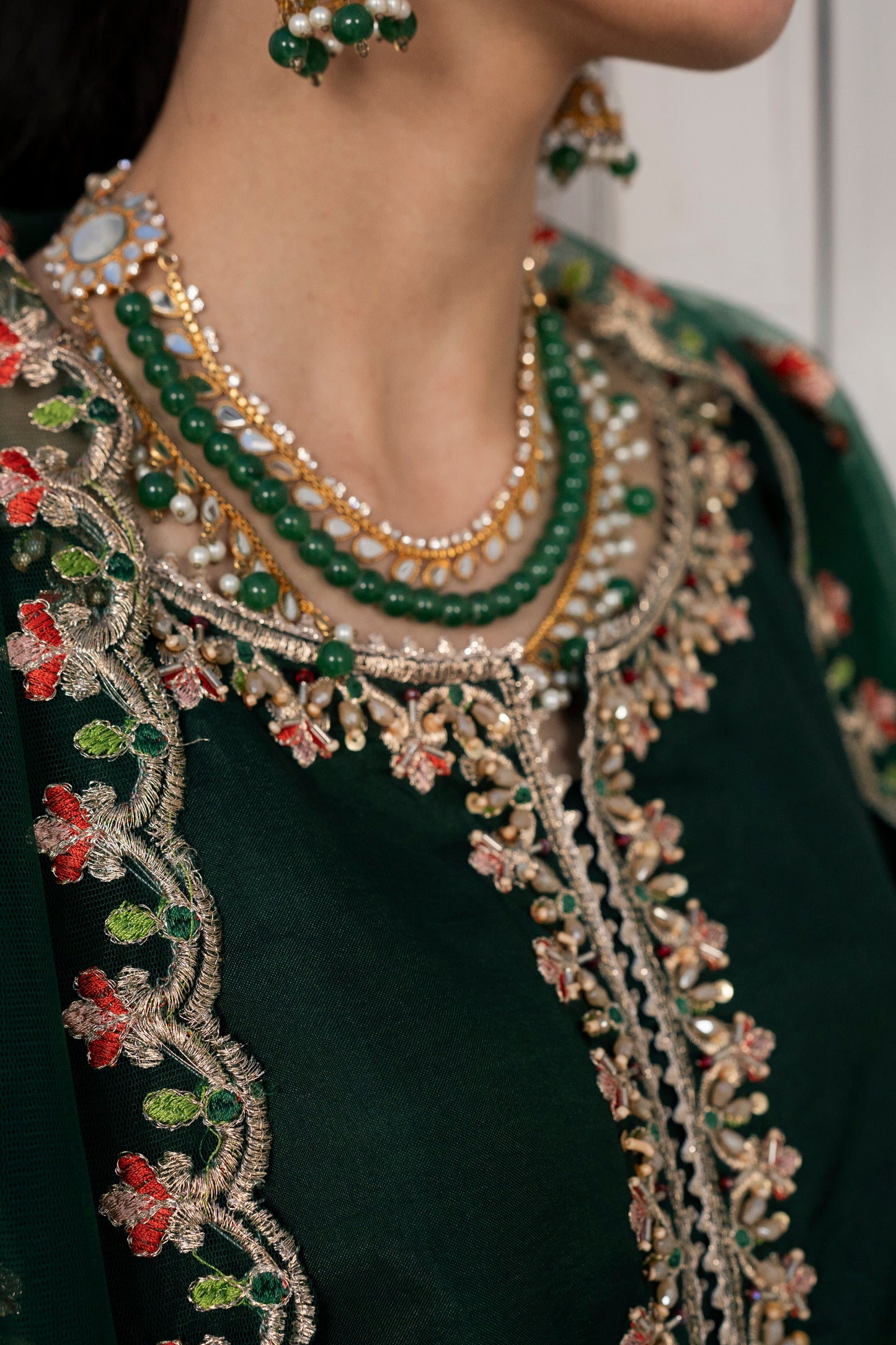Farshi Luxe Green | 3 Pieces Silk