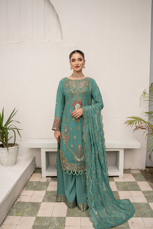 Sea Mist - 3PCS Chiffon