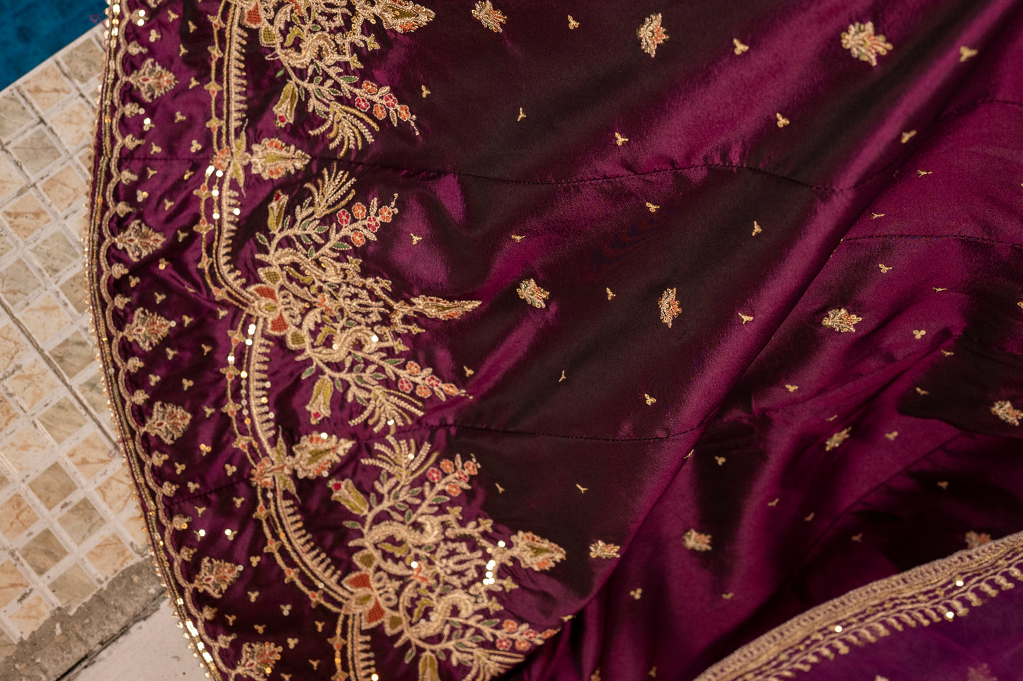 Magenta Muse - 3PCS Silk Pishwas