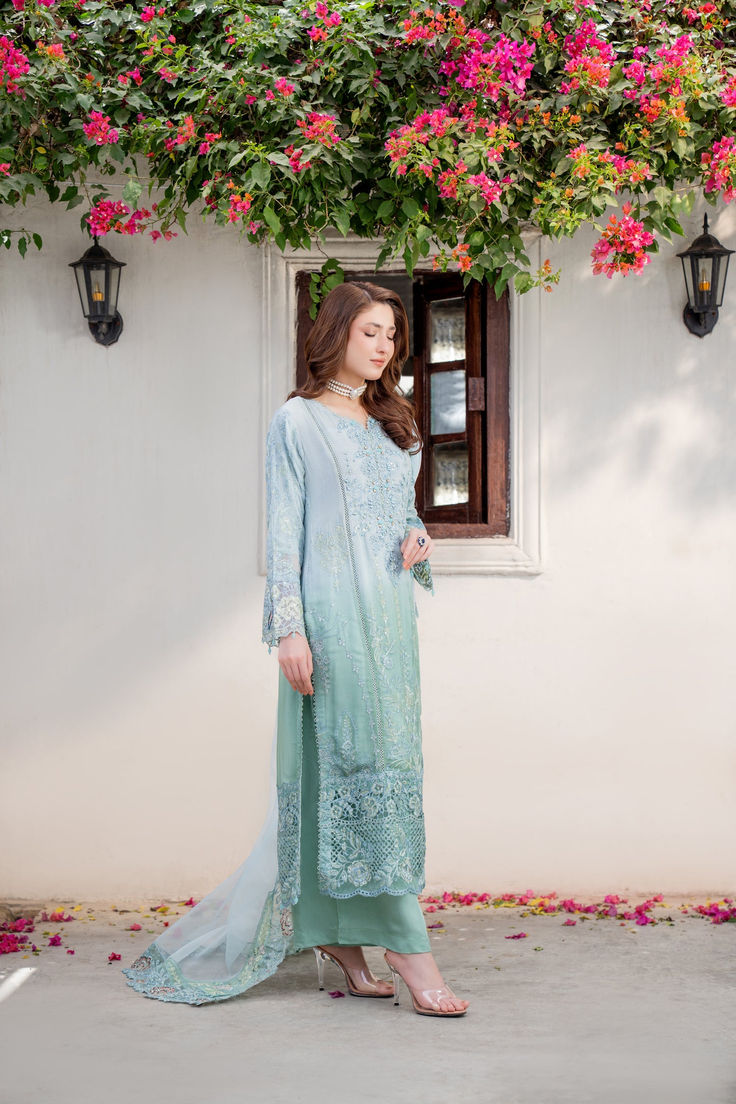 Leena - 3pcs Chiffon Kurta Set