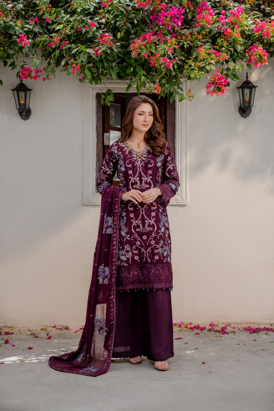 Alyrah - 3pcs Chiffon Kurta Set