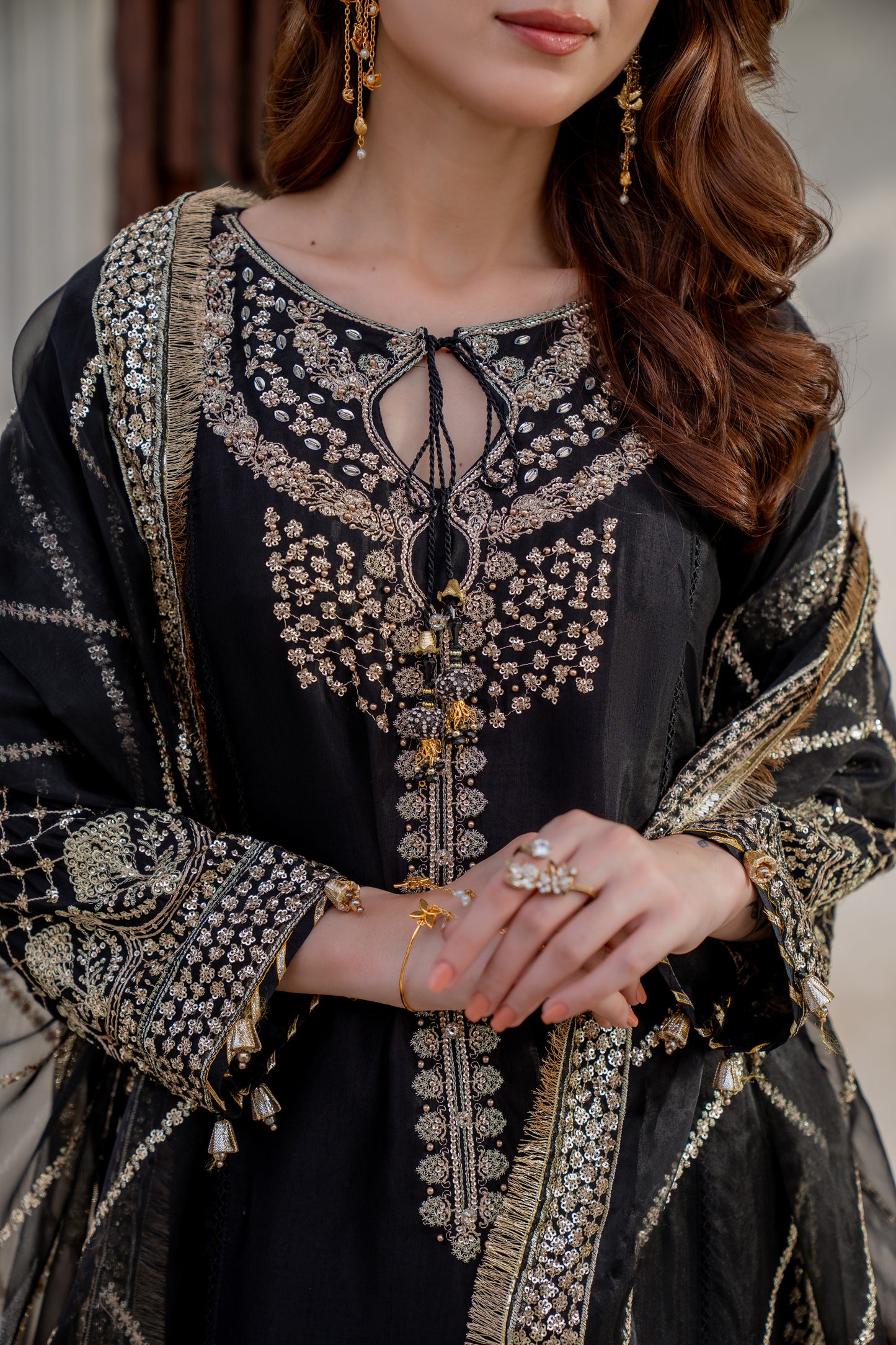 Anabia - 3pcs Chiffon Kurta set