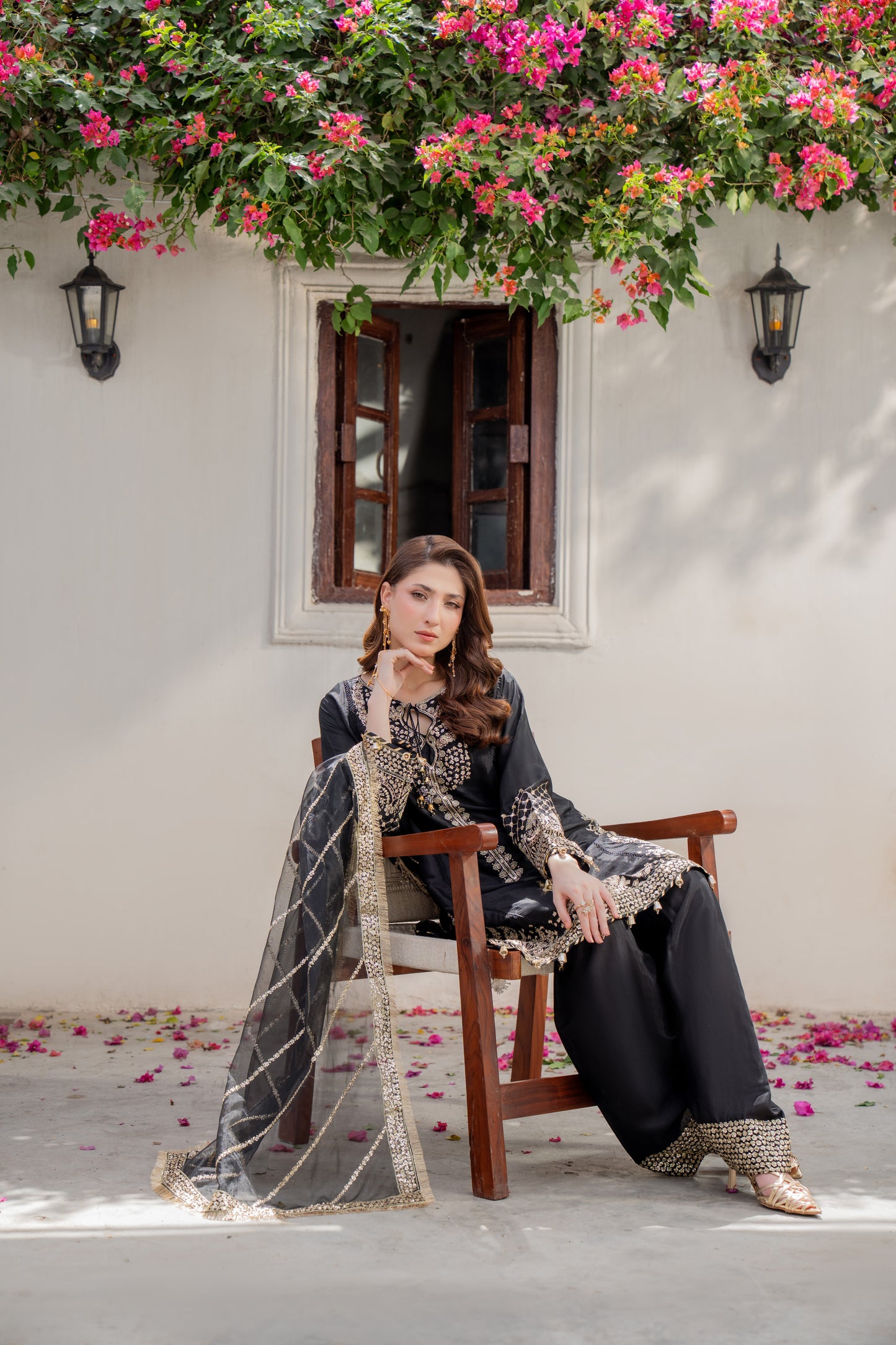 Anabia - 3pcs Chiffon Kurta set