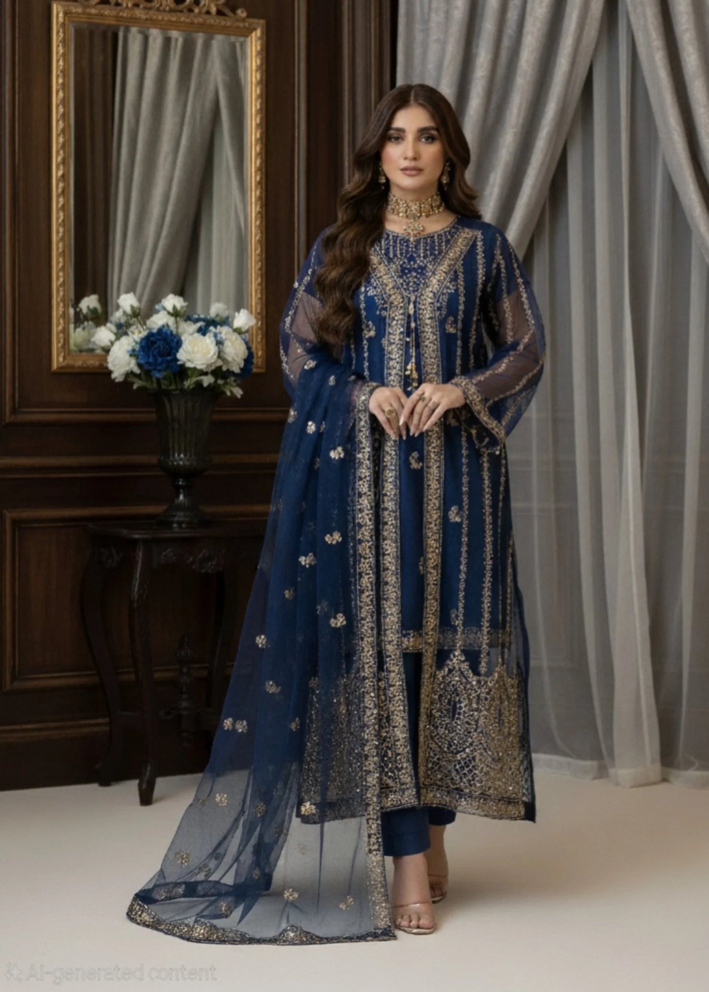 Teal Elegance - 4pc Net