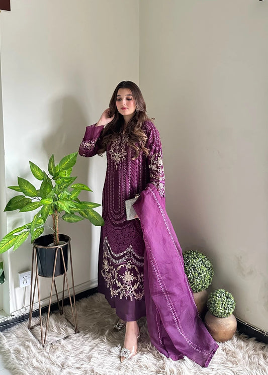 Plum Glamor | 3 Pieces Chiffon