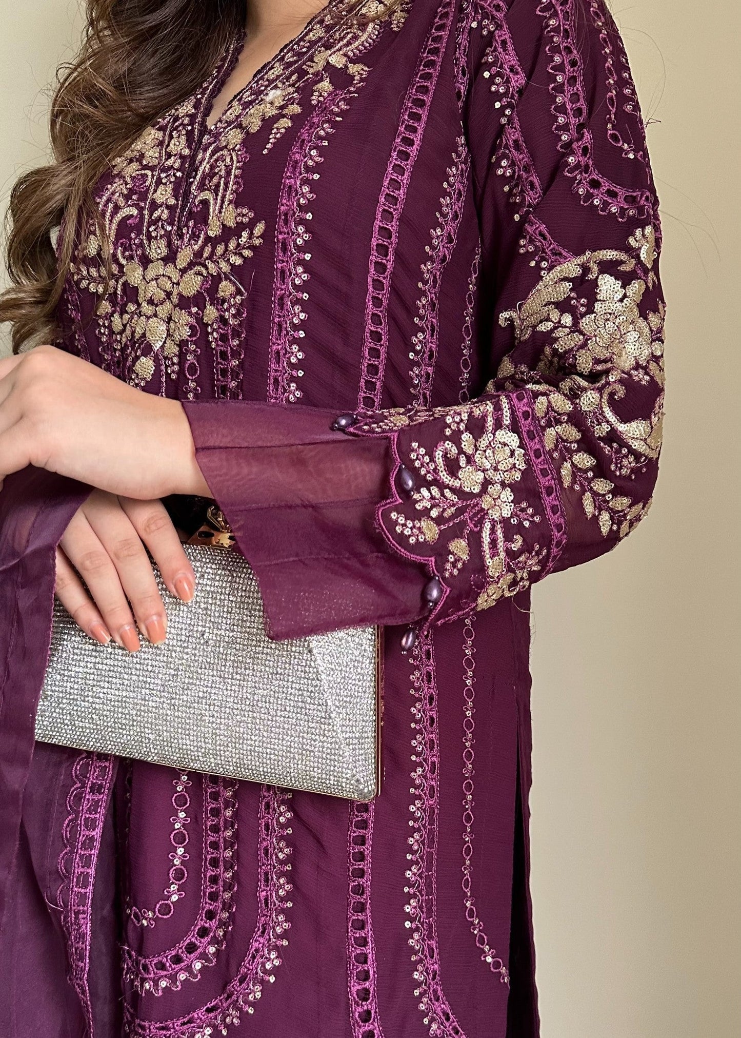 Plum Glamor | 3 Pieces Chiffon