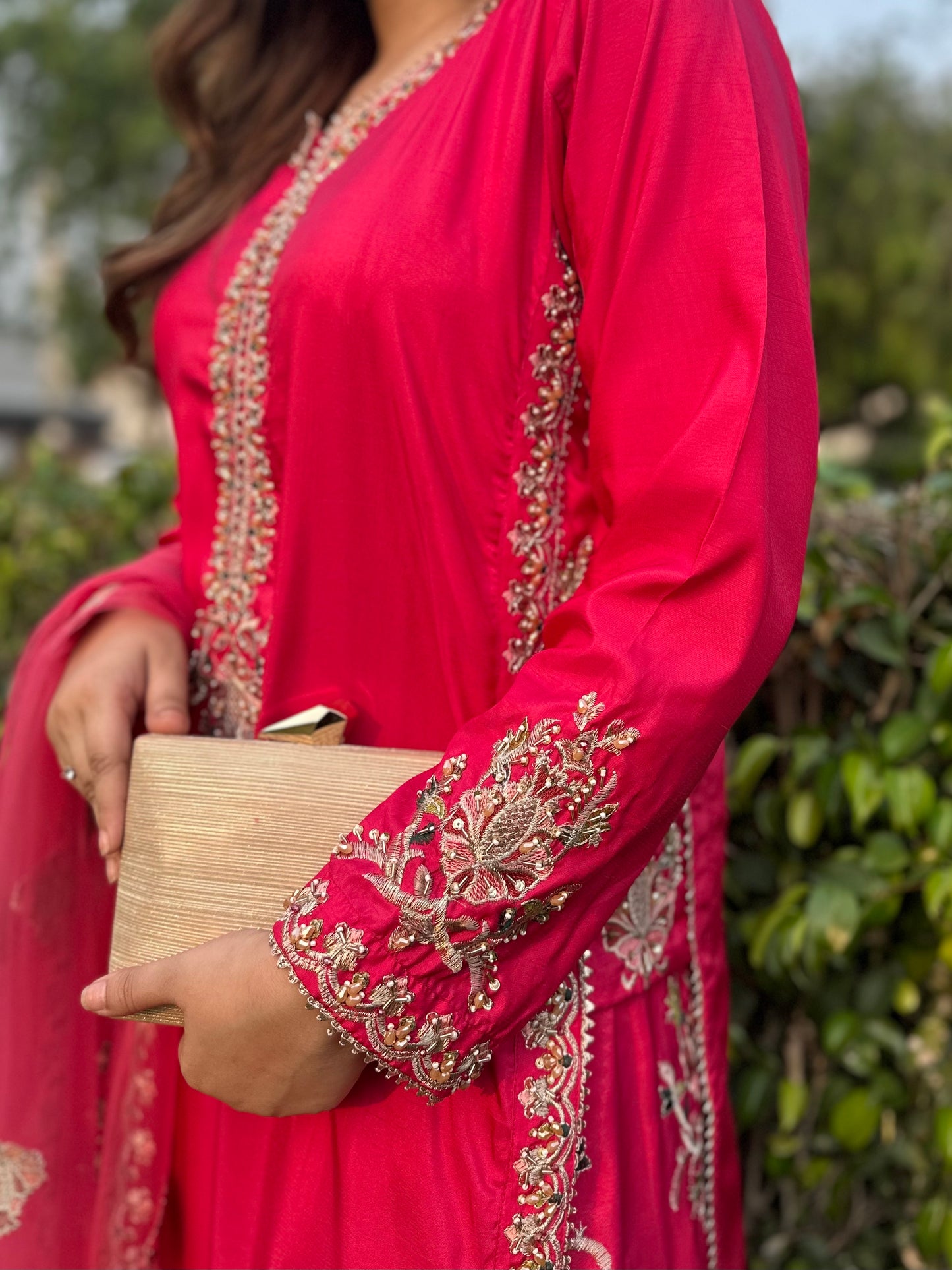 Pink Farshi Affair | 3pcs Silk Kurta Set
