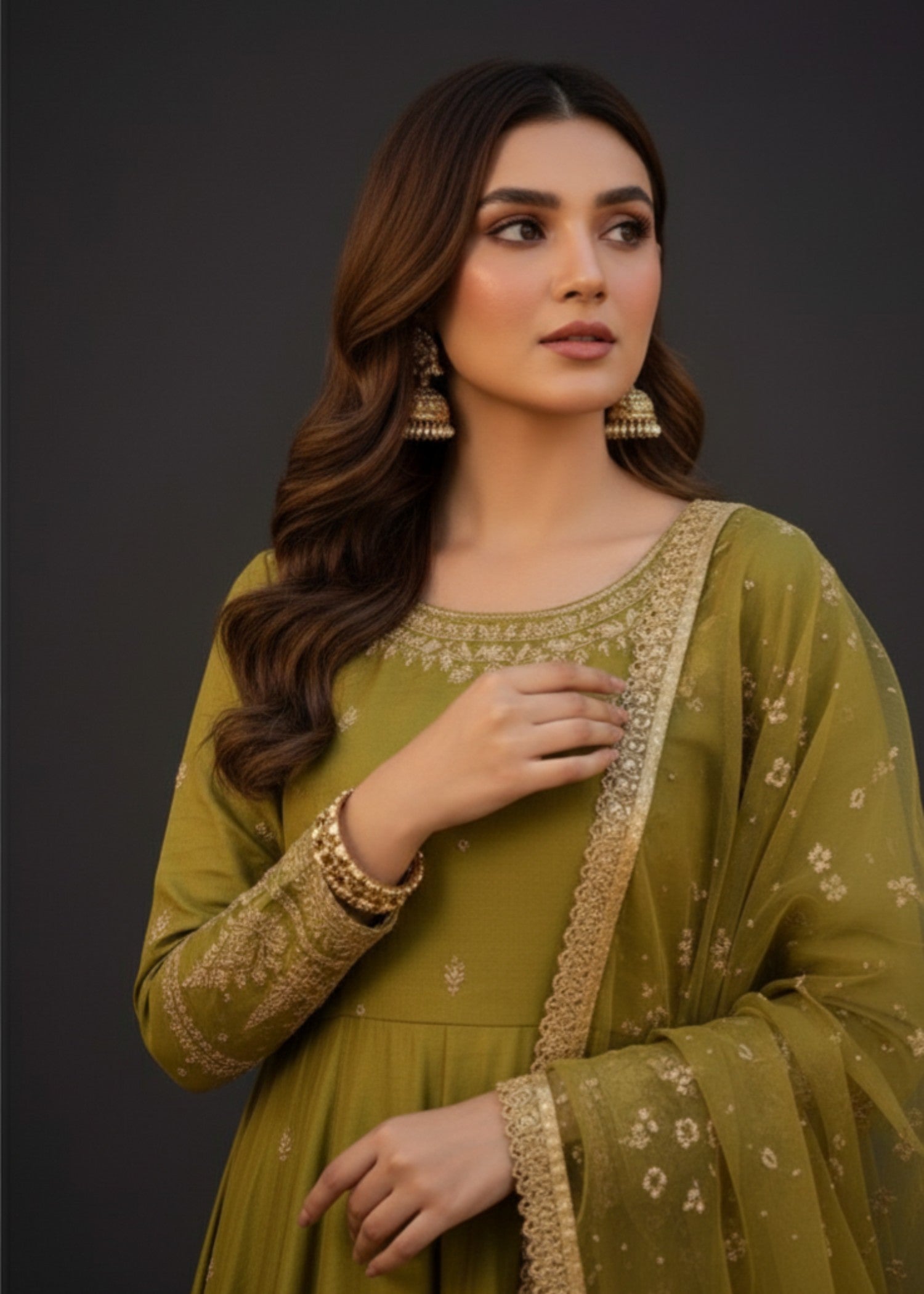 Olive Bloom | 3pcs Kattan Silk Maxi