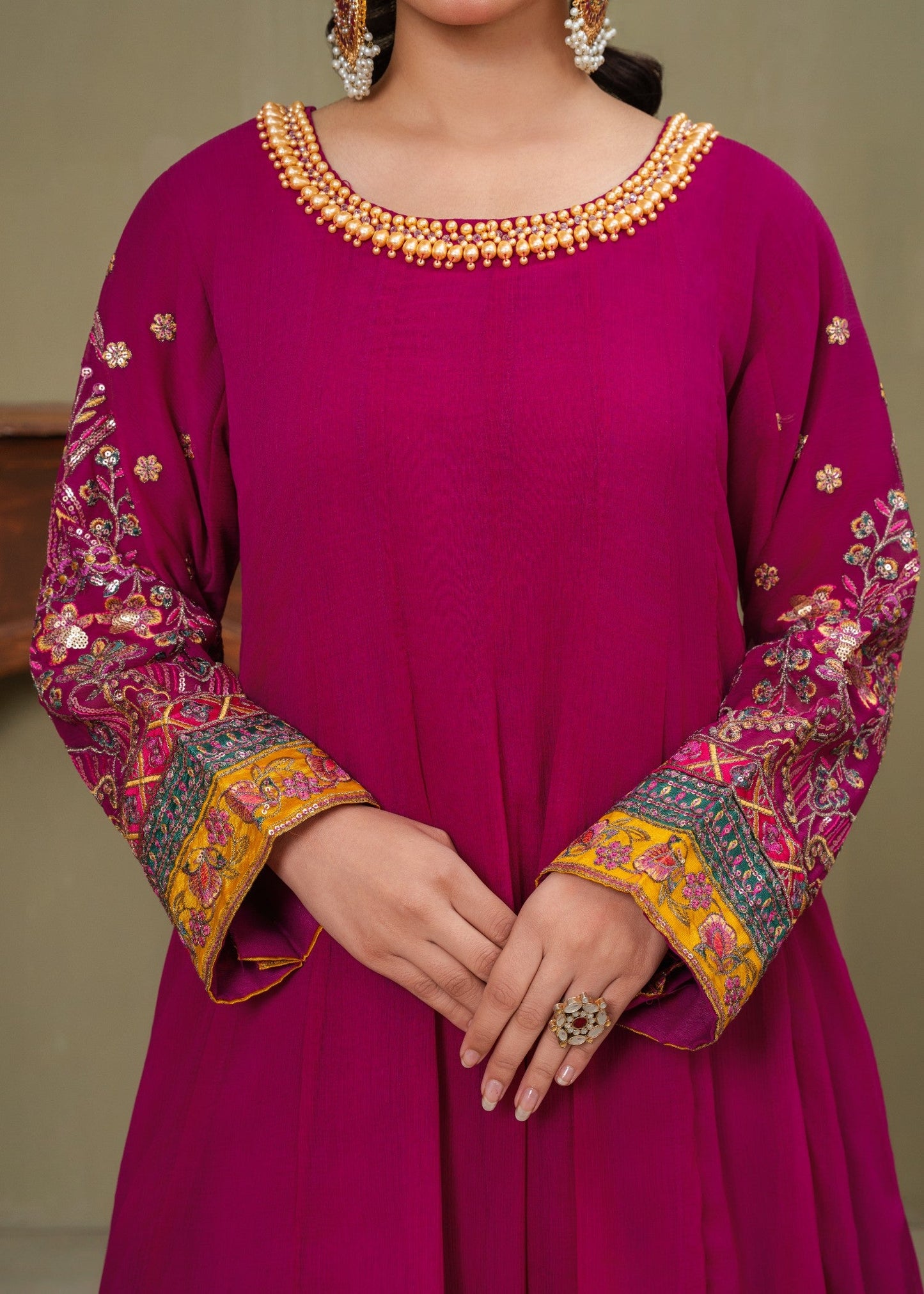 Shocking Dots - 3pc Chiffon Frock
