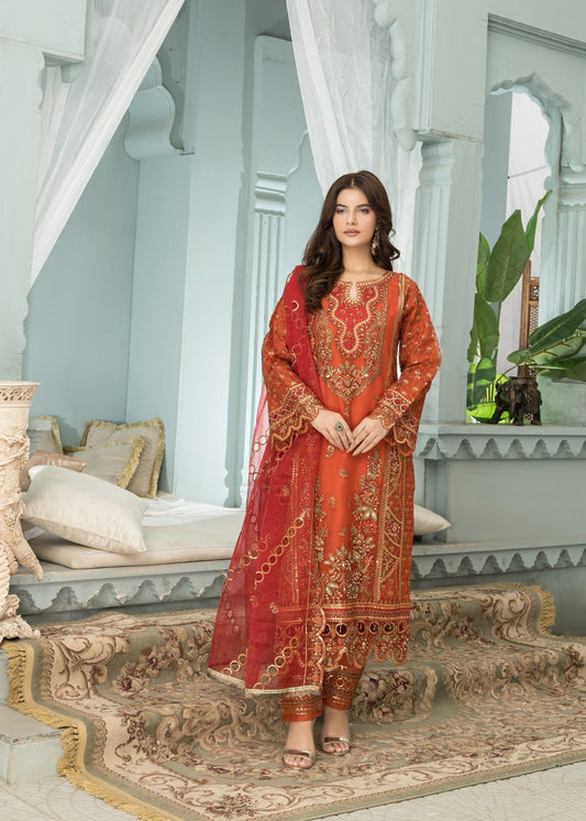 Ranayi Rust | 3pcs Organza