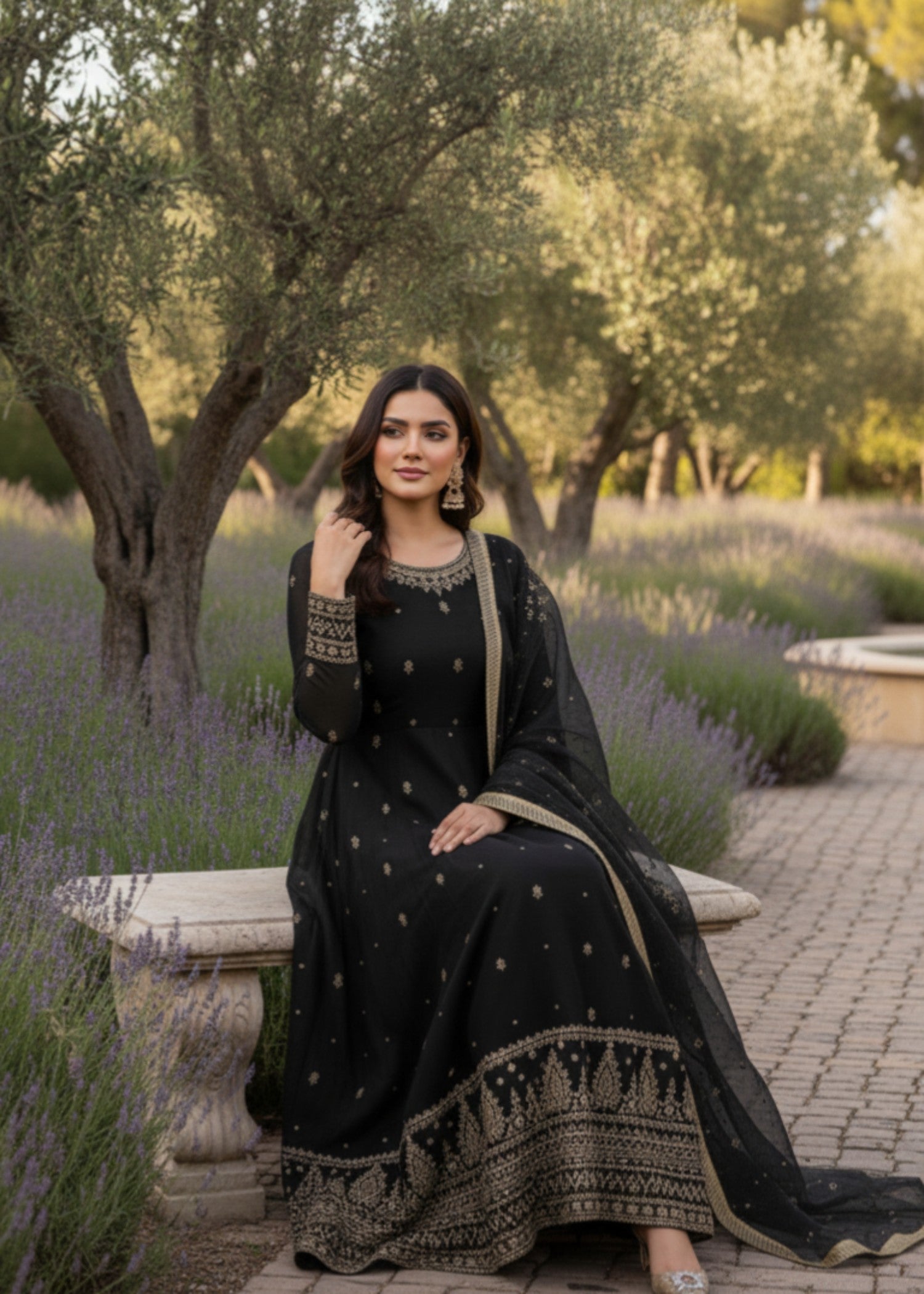 Black Bloom | 3pcs Kattan Silk Maxi