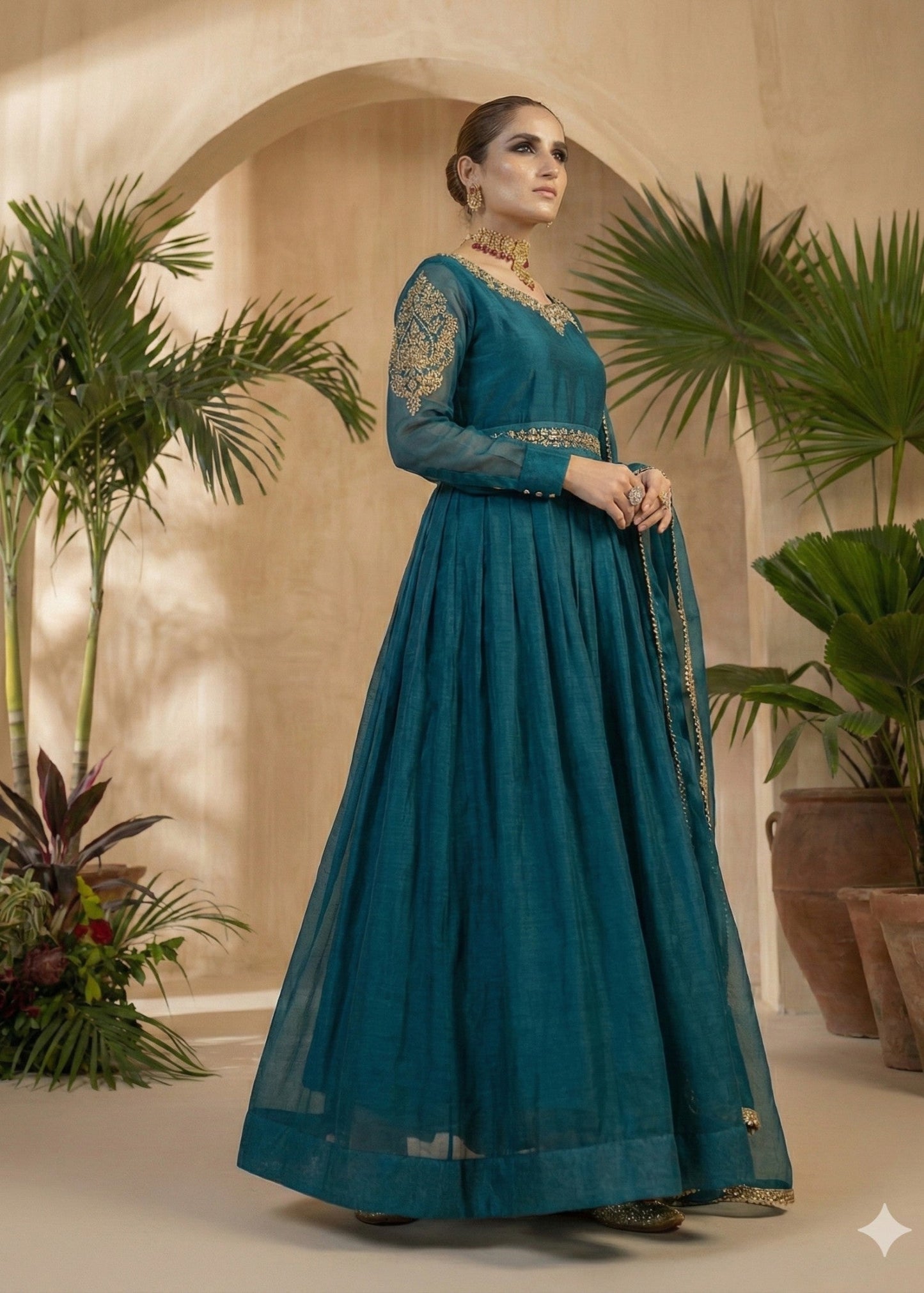 Teal Bliss - 3pc Polyester Chiffon