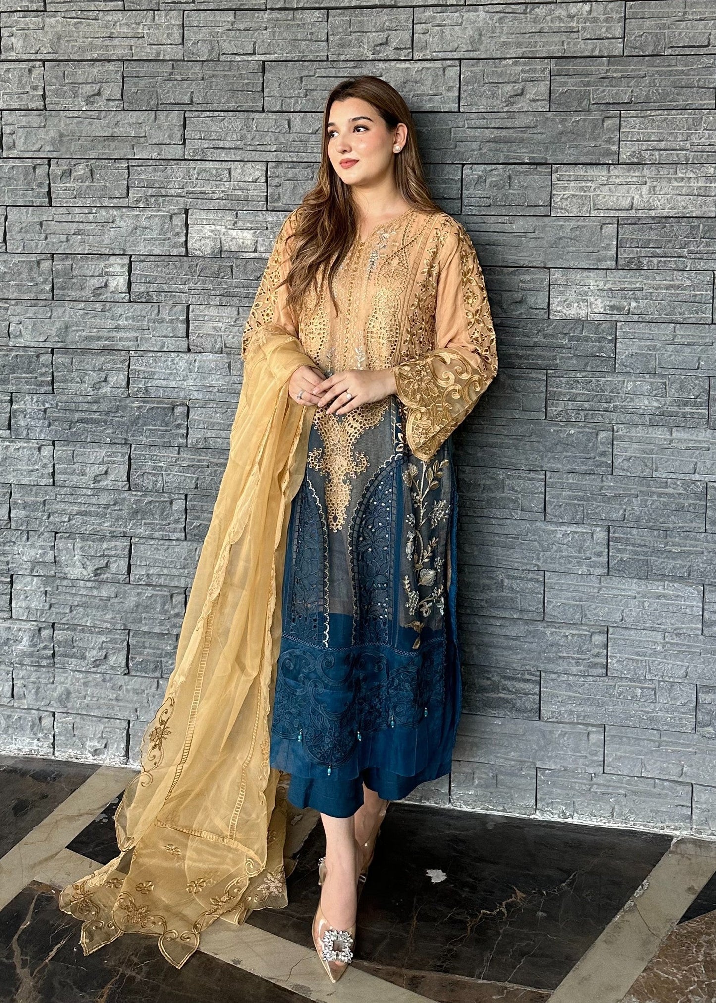 Ocean Mist Tie-Dye | 3pcs Chiffon Kurta Set