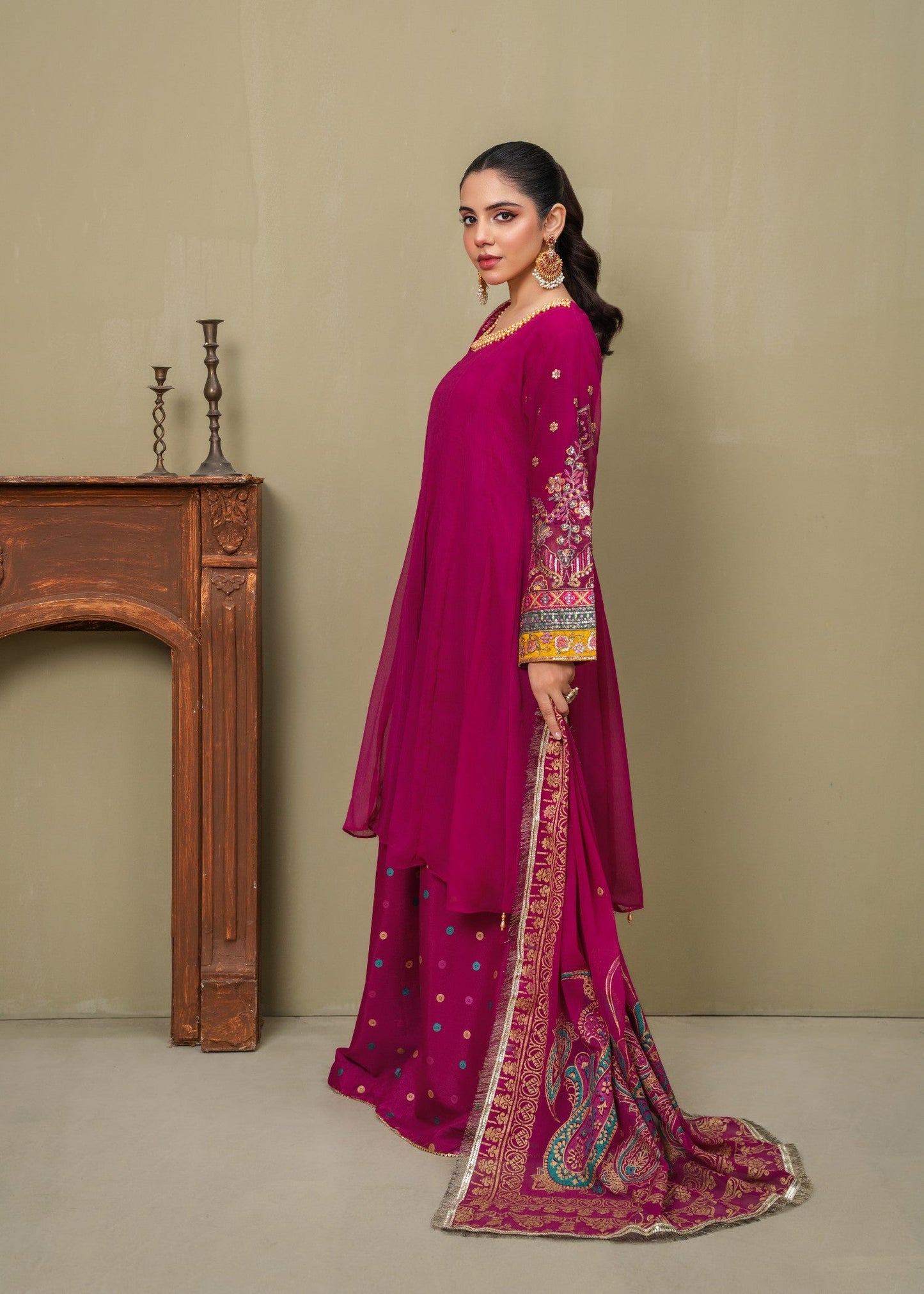 Shocking Dots - 3pc Chiffon Frock