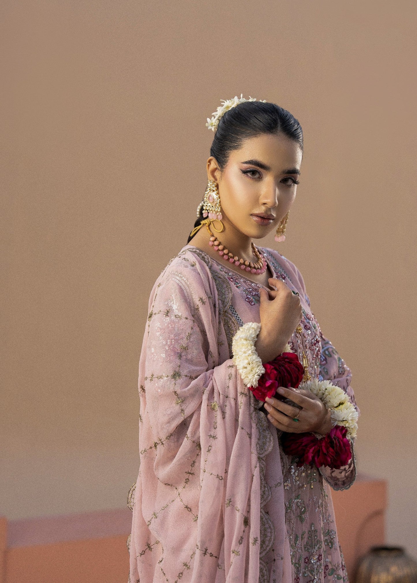 Banno Pink | 3pcs Chiffon Gharara Set