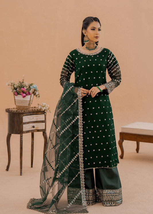 Gul Green | 3pcs Chiffon Kurta Set